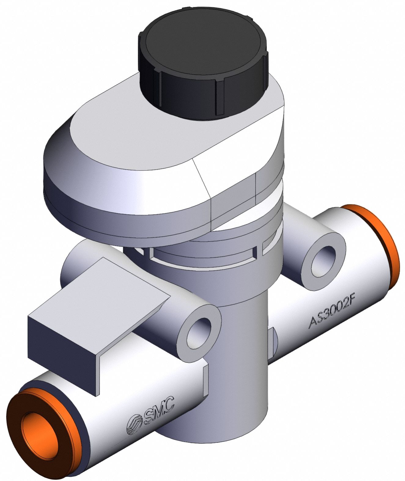 Speed Controller: In-Line Fitting, Screw, 3/8 in Valve Body Size, 1/4 in Push to Connect Tube
