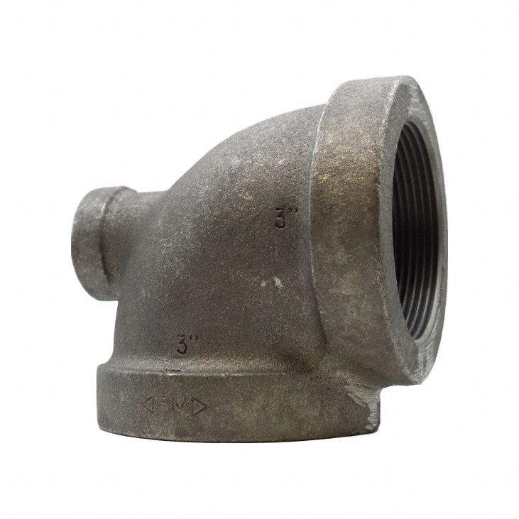 Reducing Tee: Cast Iron, 3 in x 3/4 in x 3 in Fitting Pipe Size, Class 125
