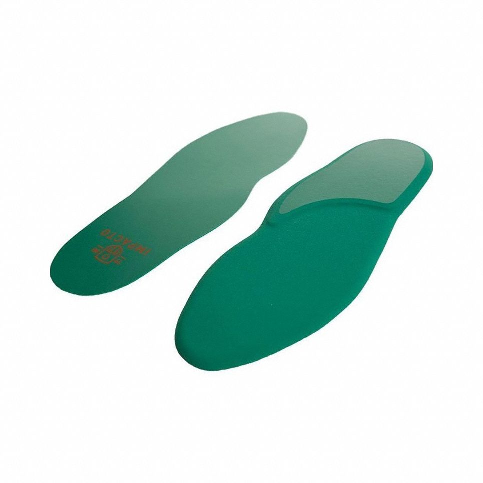 Insole: Back Pain/Ball-of-Foot Pain/Fatigue/Foot Odor/Leg Pain, Green, Flat, 1 PR