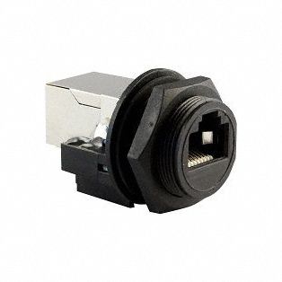 Connector: Cat5e/Cat6, Industrial, Panel, Female, Phosphor Bronze, IP67, Female