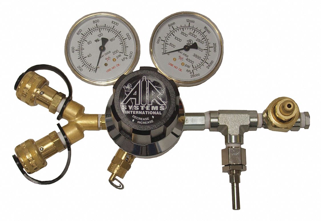 BREATHING AIR REGULATOR, 5000 PSI, 2 FITTING, FOR CASCADE BREATHING AIR ASSEMBLIES