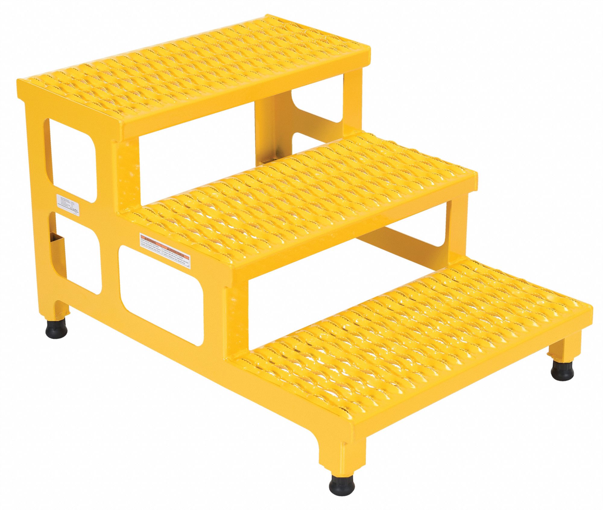 ADJUSTABLE SERRATED STEP MATE STAND, UNASSEMBLED, 3 STEP, STEEL, 24 X 36 IN