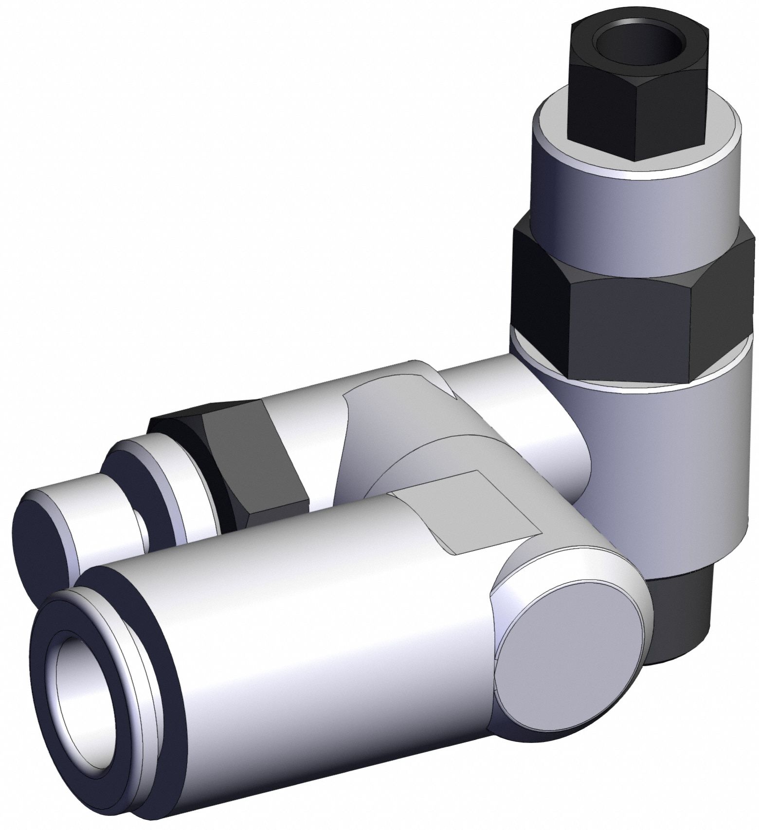 Piloted Non-Return Valve: Universal Fitting, Knurled, 1/8 in Valve Body Size, Meter Out, 1/8 NPT
