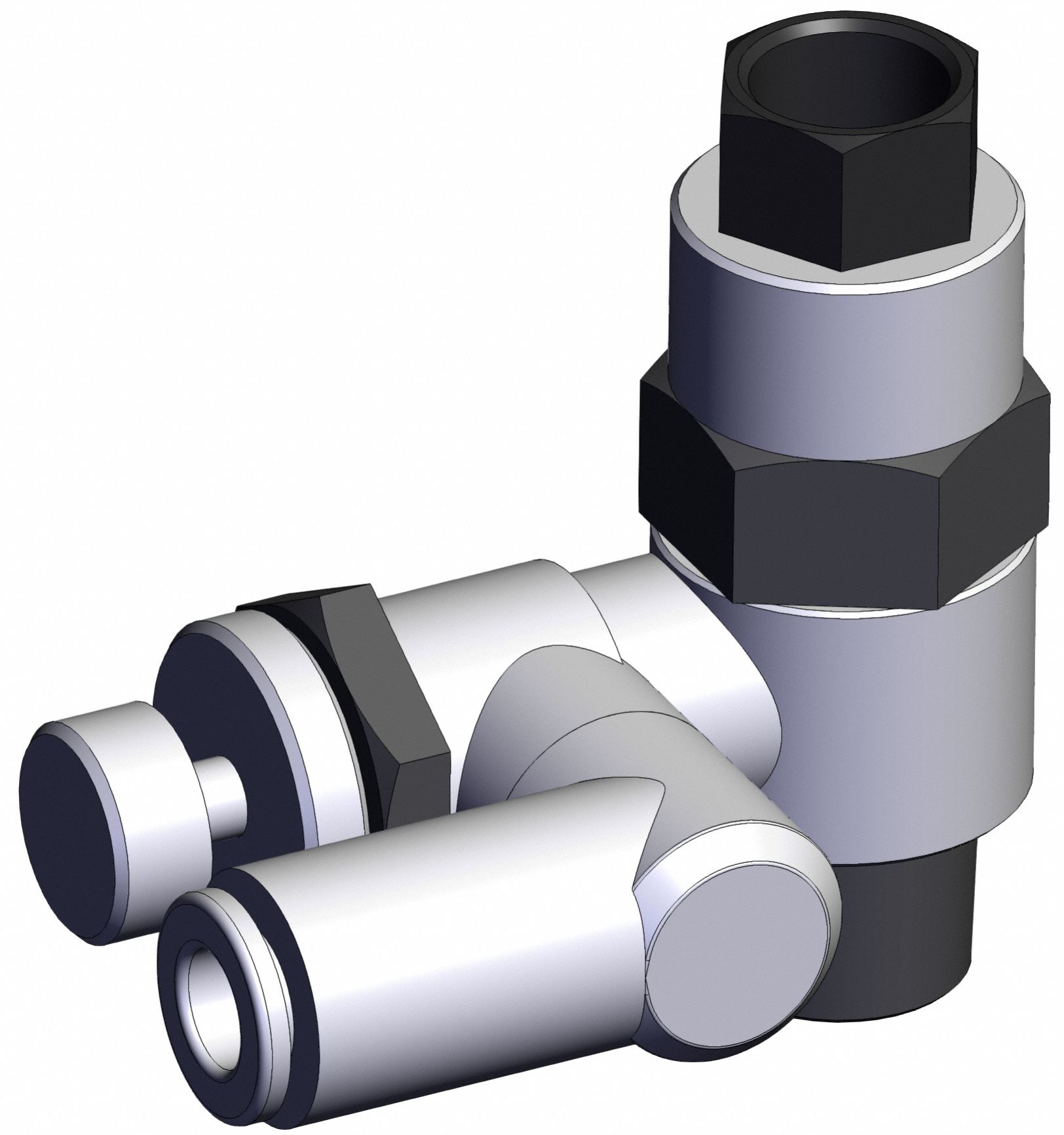 Piloted Non-Return Valve: Universal Fitting, Knurled, 1/4 in Valve Body Size, Meter Out