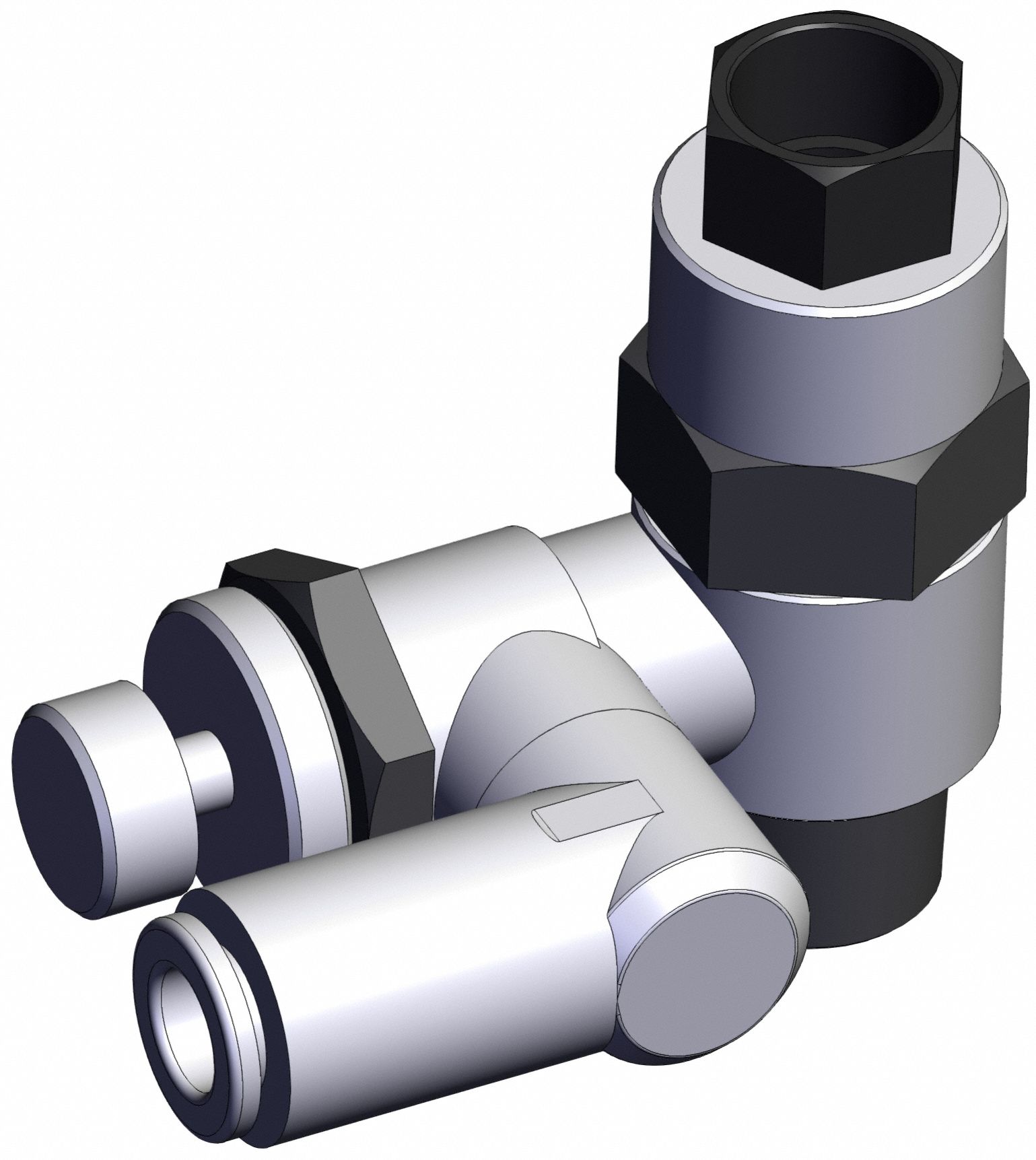 Piloted Non-Return Valve: Universal Fitting, Knurled, 1/4 in Valve Body Size, Meter Out, 1/4 NPT