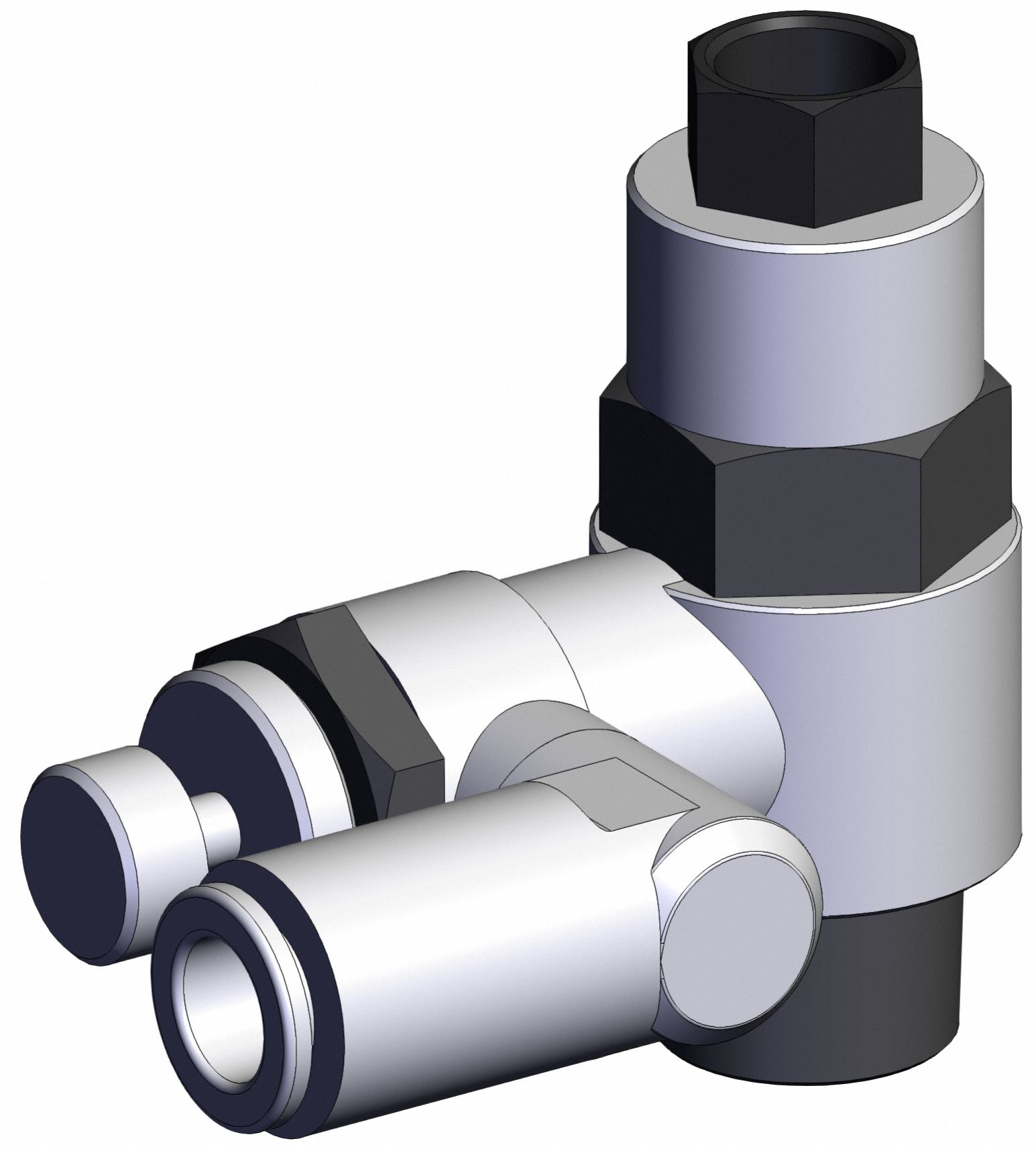 Piloted Non-Return Valve: Universal Fitting, Knurled, 3/8 in Valve Body Size, Meter Out