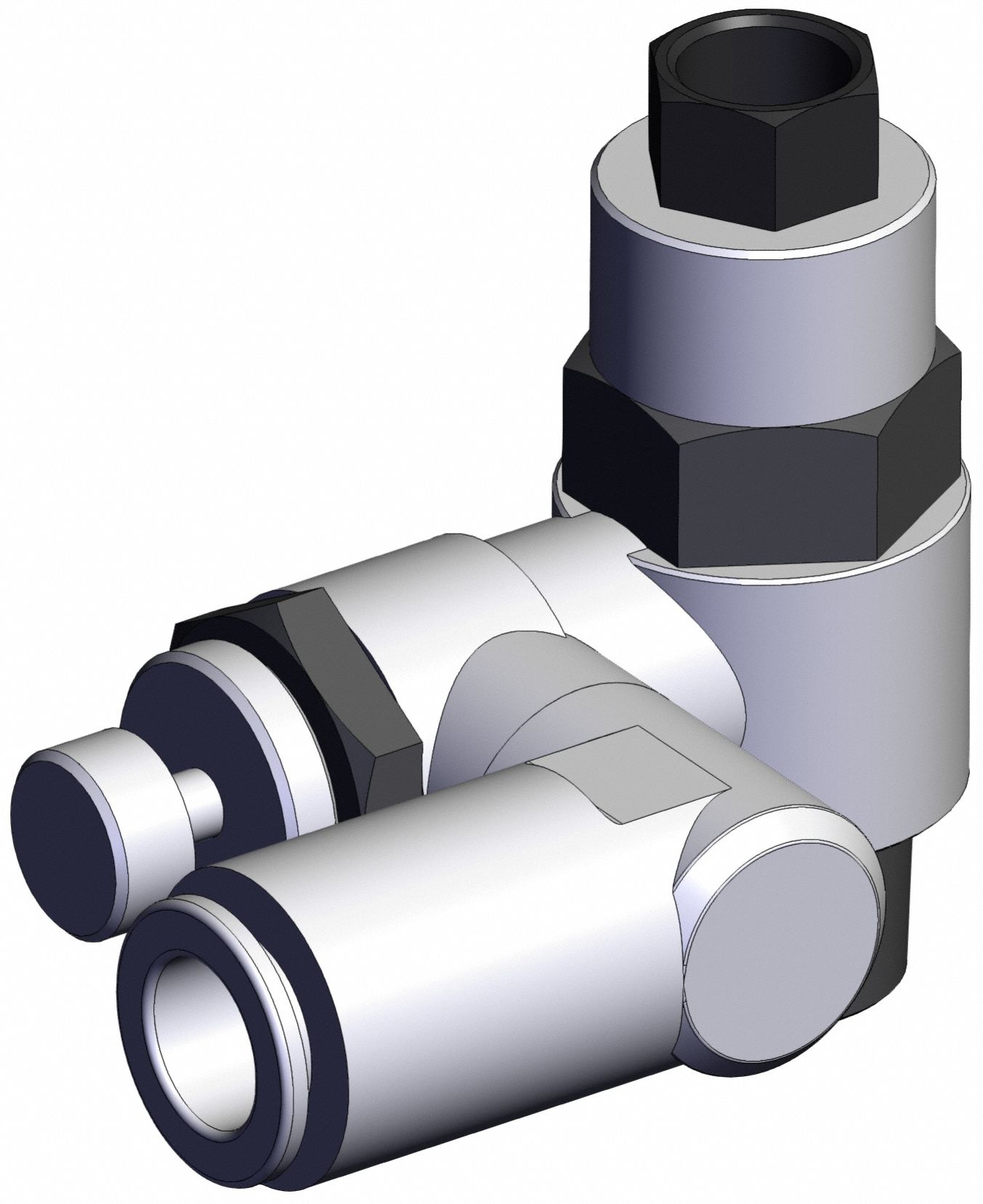 Piloted Non-Return Valve: Universal Fitting, Knurled, 3/8 in Valve Body Size, Meter Out