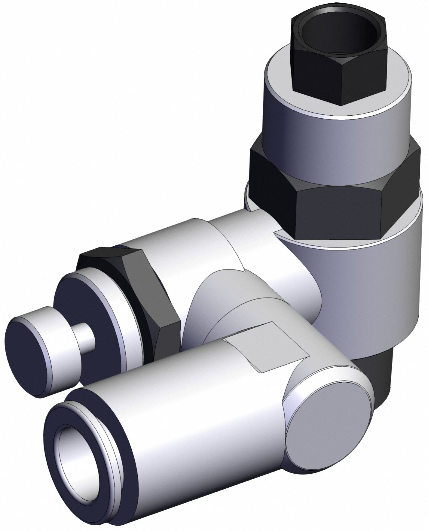 Piloted Non-Return Valve: Universal Fitting, Knurled, 3/8 in Valve Body Size, Meter Out