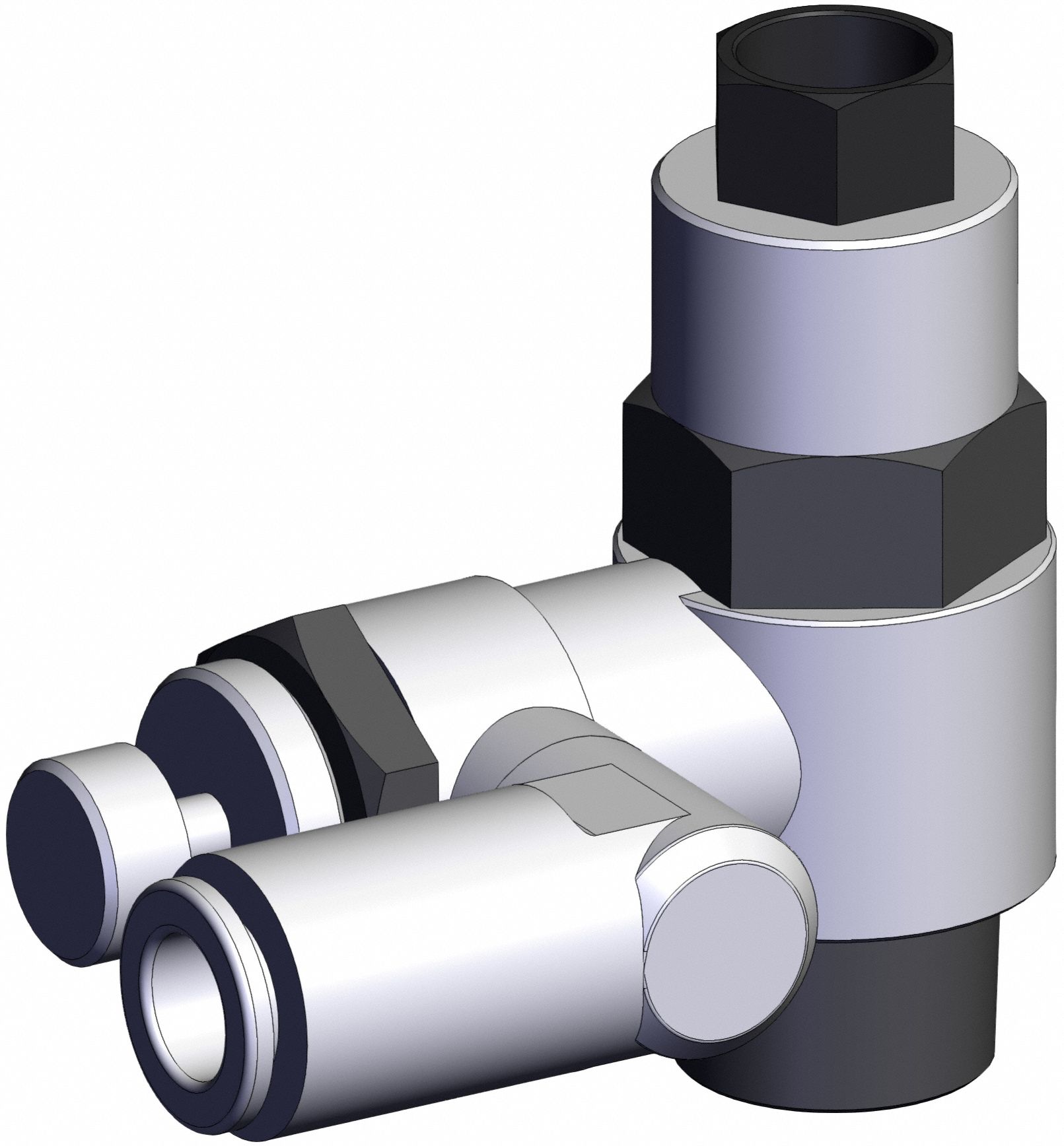 Piloted Non-Return Valve: Universal Fitting, Knurled, 3/8 in Valve Body Size, Meter Out, 3/8 NPT