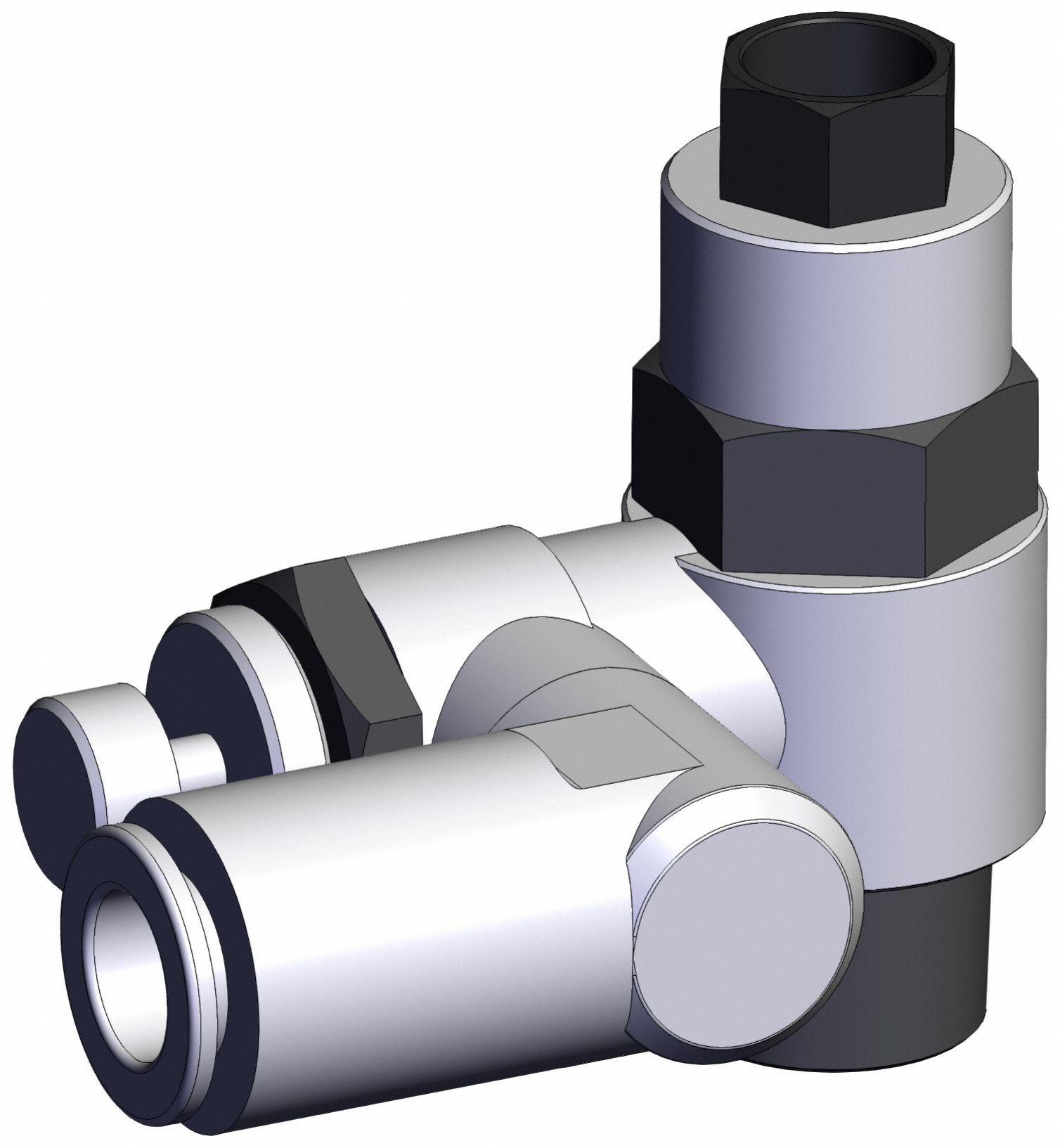 Piloted Non-Return Valve: Universal Fitting, Knurled, 3/8 in Valve Body Size, Meter Out, 3/8 NPT