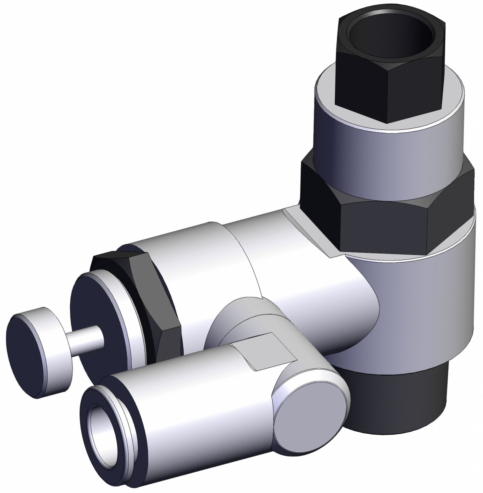 Piloted Non-Return Valve: Universal Fitting, Knurled, 1/2 in Valve Body Size, Meter Out
