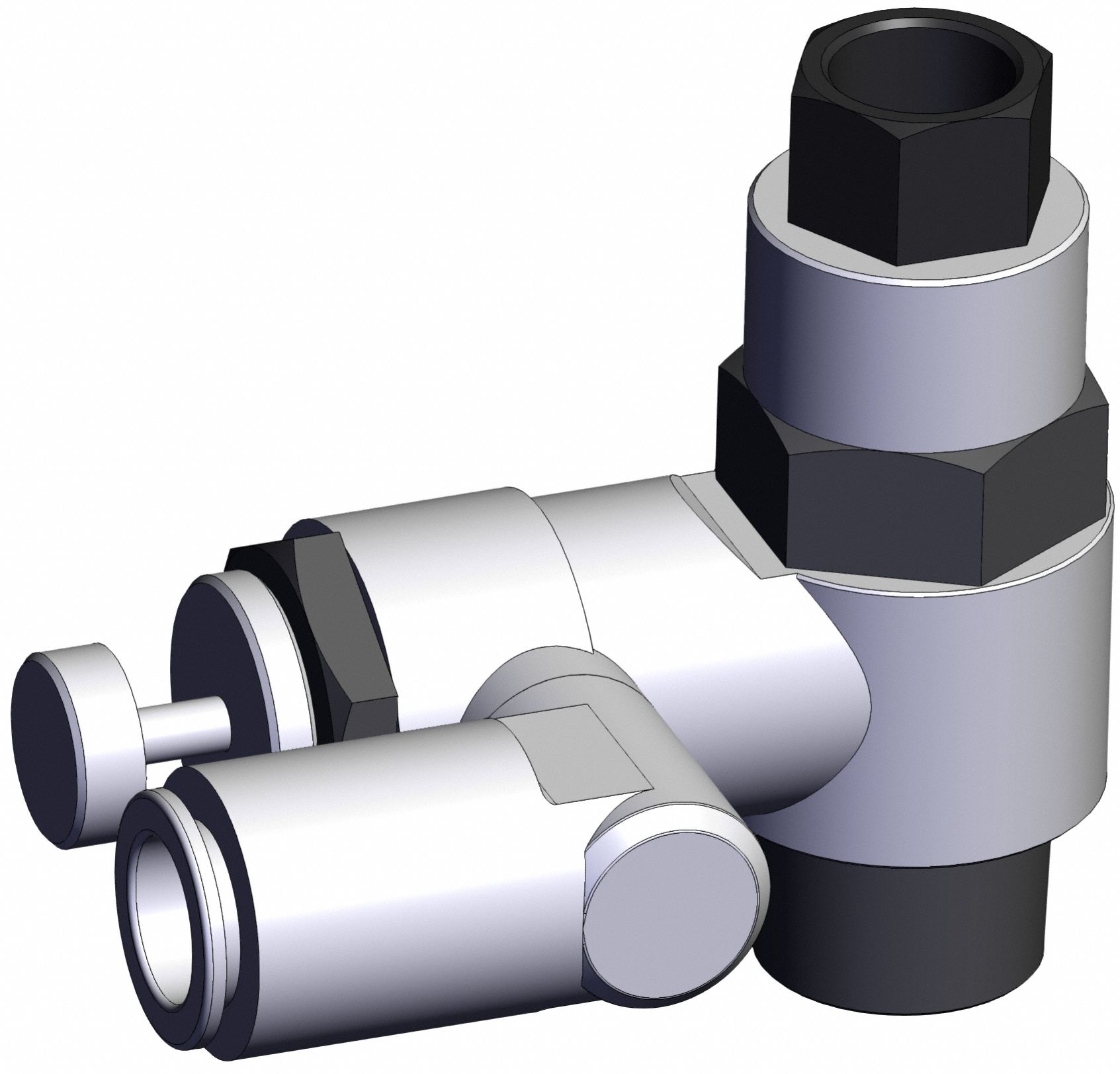 Piloted Non-Return Valve: Universal Fitting, Knurled, 1/2 in Valve Body Size, Meter Out