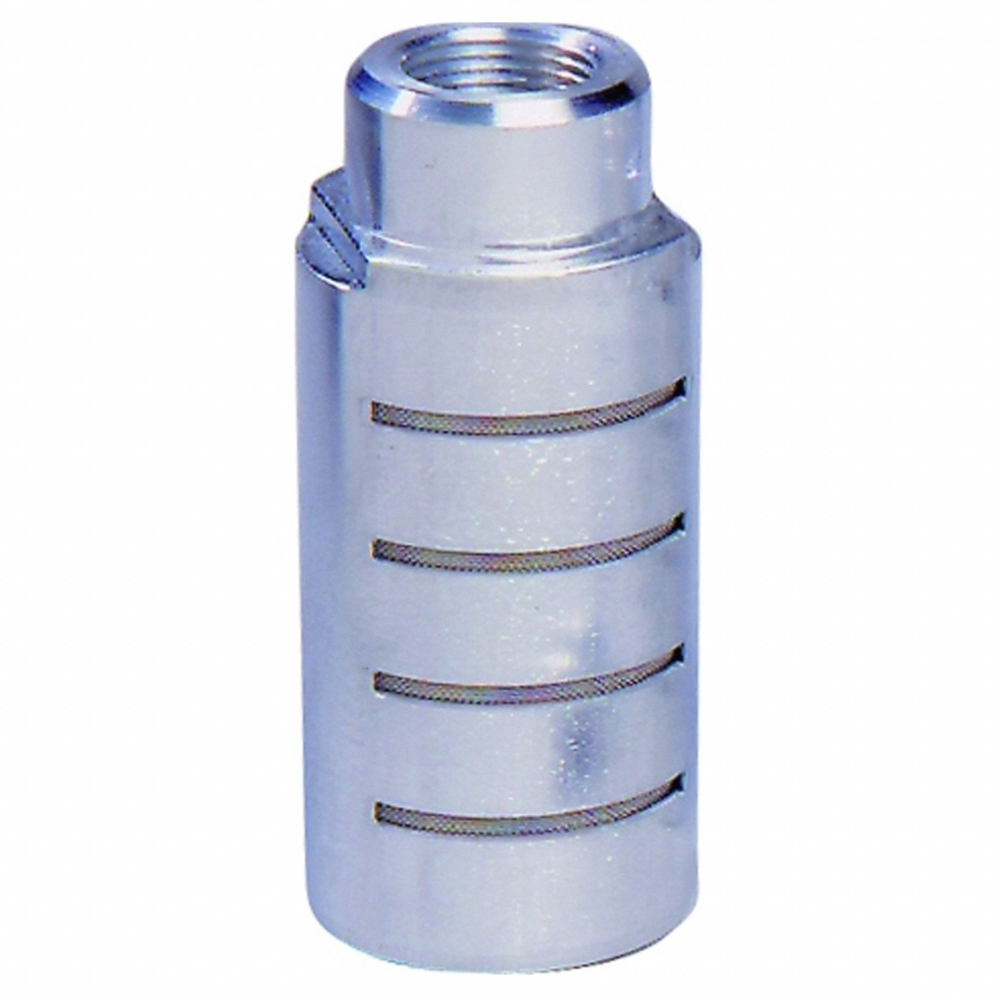 Muffler: 2 in NPT, 3 in Hex Size, Stainless Steel, 300 psi Max Op Pressure