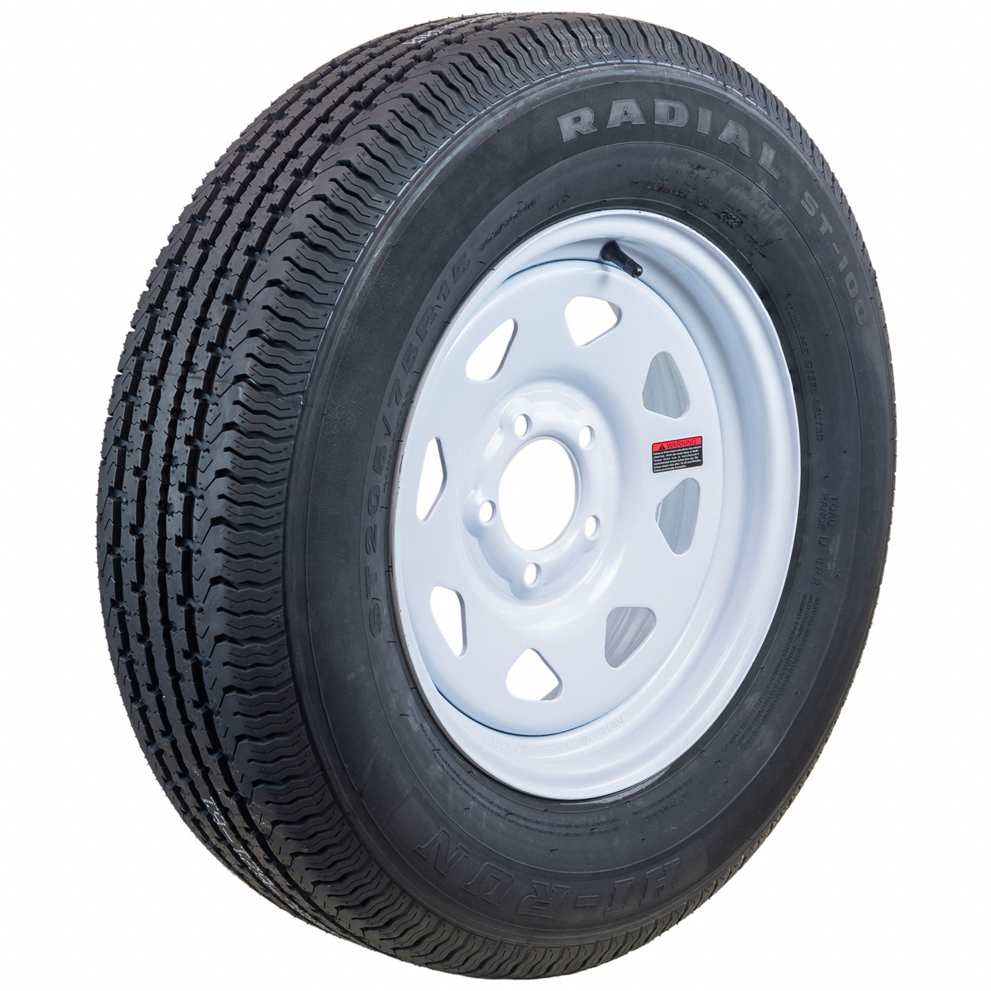 Trailer Tire Wheel Assembly: Street Tire and Wheel Assembly, 15X5 5-4.5 Tire Size, ST100