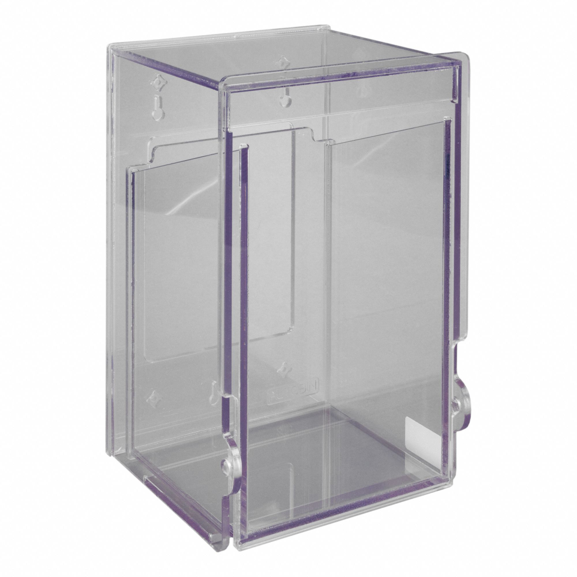Gravity Close Bin: 8 in Overall Wd, 7 in Overall Ht, PETG, Clear, PPE/Supplies/Tubes, 1 Compartments
