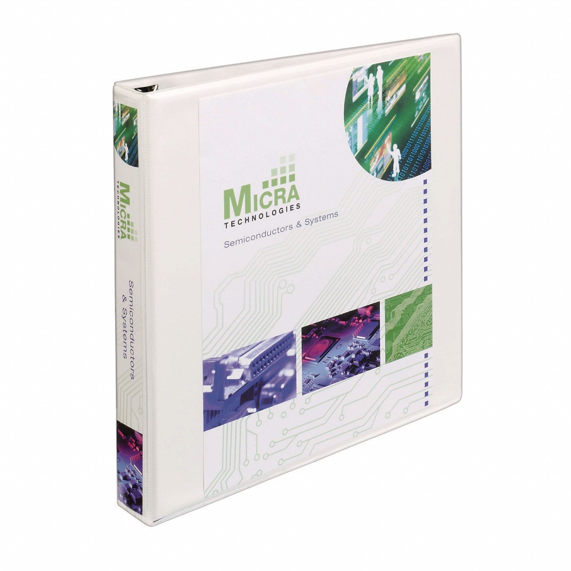 Ring Binder: 1 in Ring Size, D-Ring, 275 Sheet Capacity, Clear Sleeve, Polypropylene, White