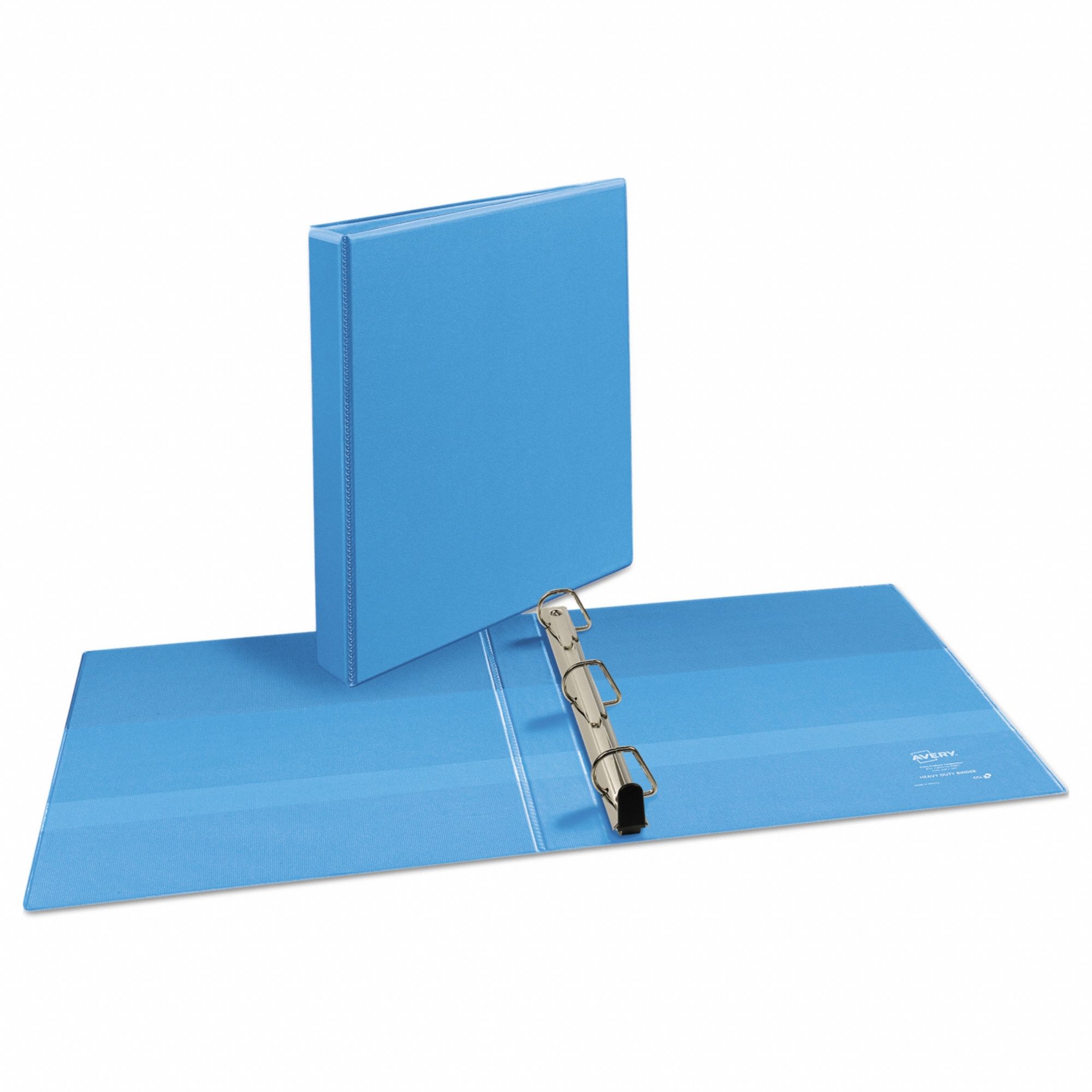Ring Binder: 1 in Ring Size, Slant D-Ring, 220 Sheet Capacity, Clear Sleeve, Polypropylene