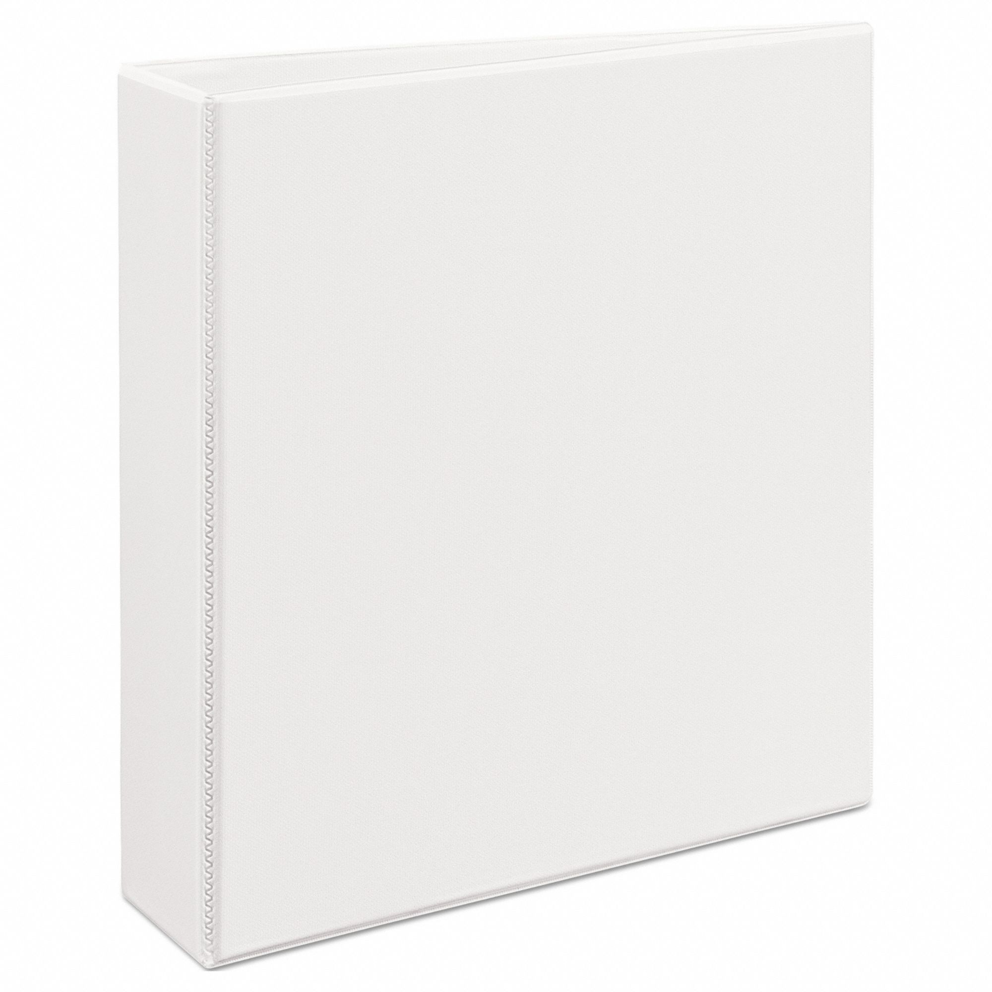 Ring Binder: 2 in Ring Size, Slant D-Ring, 500 Sheet Capacity, Clear Sleeve, Polypropylene, White
