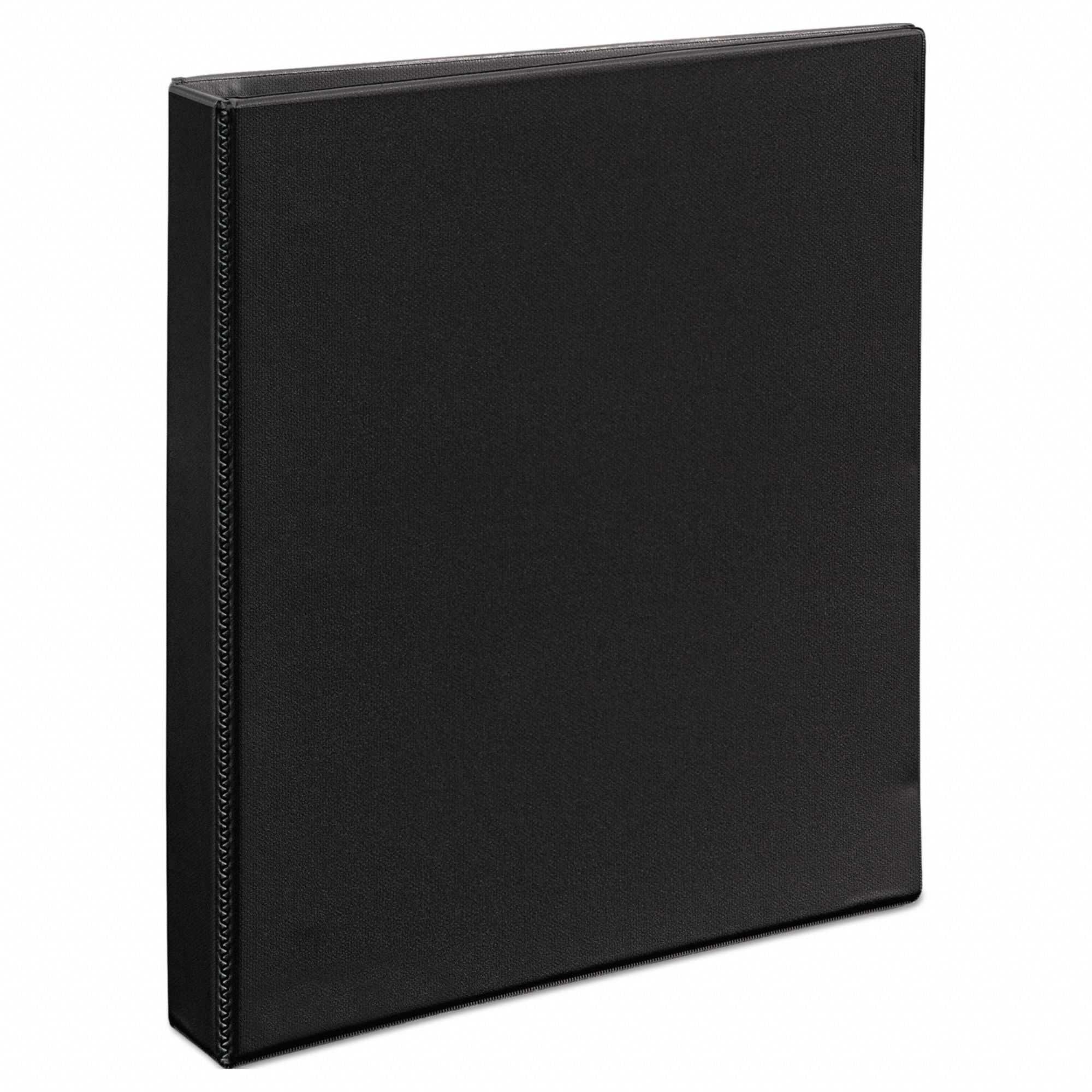 Ring Binder: 1 in Ring Size, D-Ring, 275 Sheet Capacity, Clear Sleeve, Polypropylene, Black