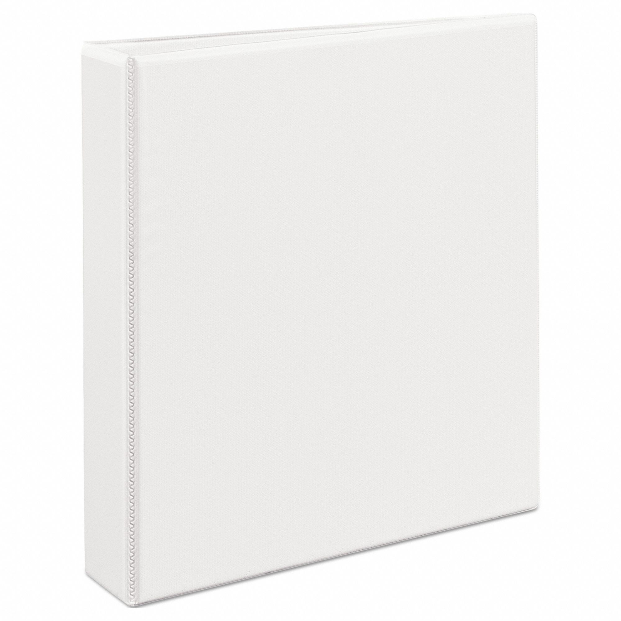 Ring Binder: 1 1/2 in Ring Size, D-Ring, 400 Sheet Capacity, Clear Sleeve, Polypropylene, White
