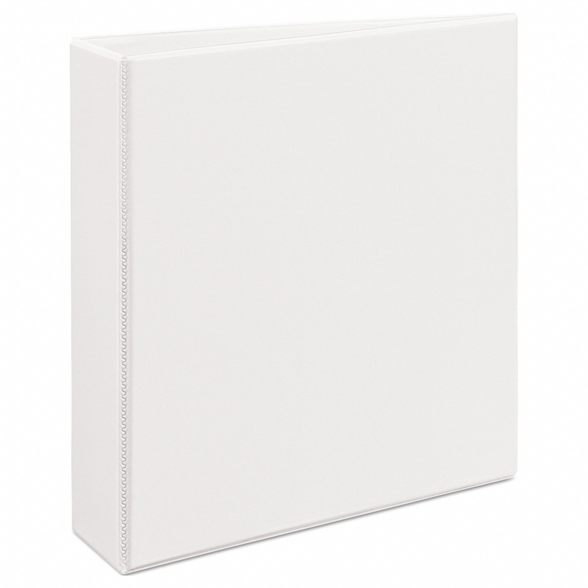 Ring Binder: 2 in Ring Size, D-Ring, 540 Sheet Capacity, Clear Sleeve, Polypropylene, White