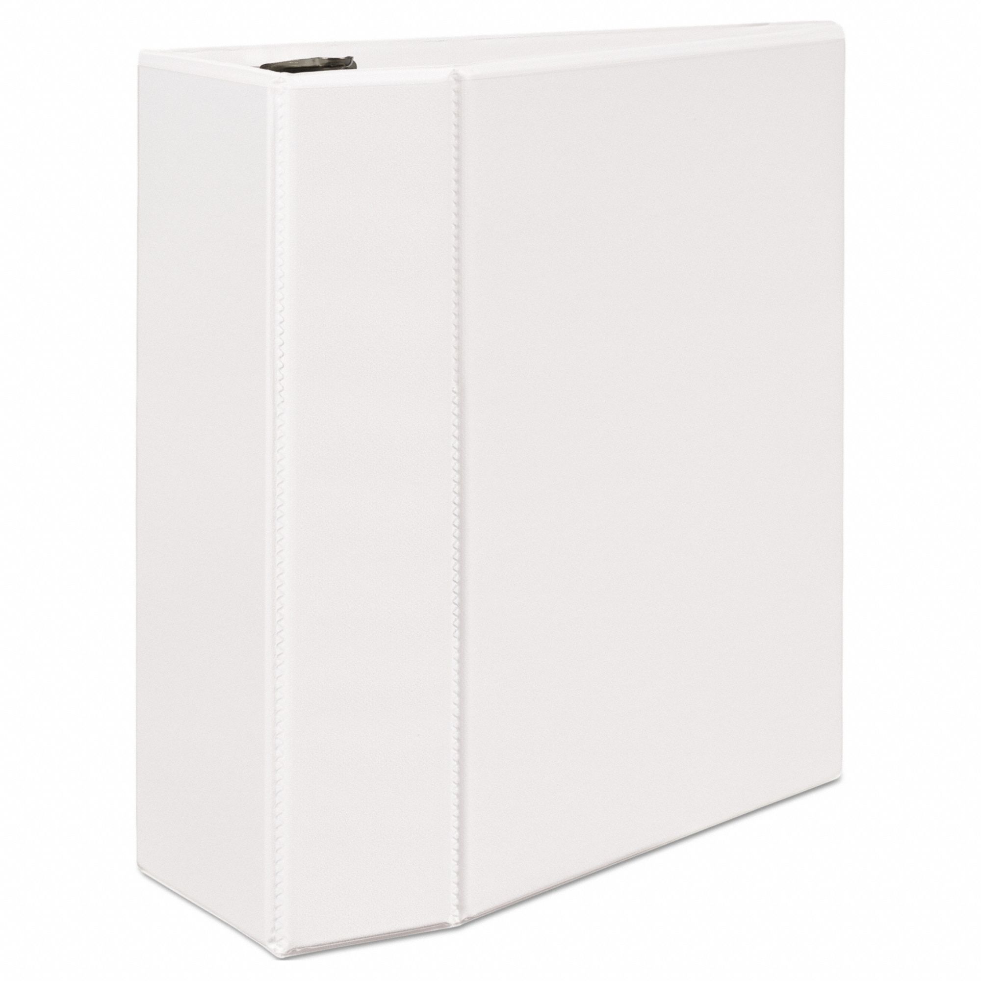 Ring Binder: 5 in Ring Size, D-Ring, 1, 050 Sheet Capacity, Clear Sleeve, Polypropylene, White