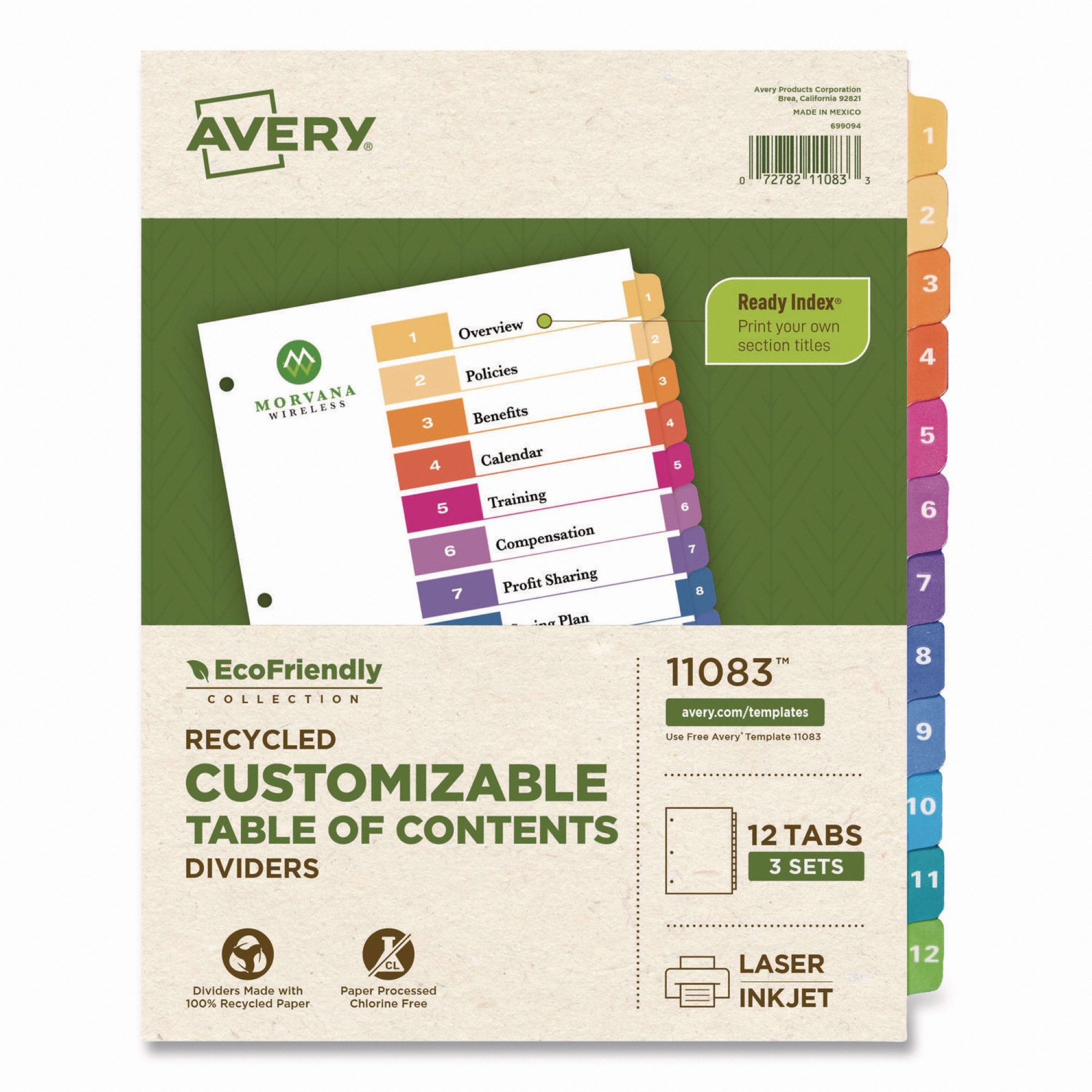 Index Ri12Tab Toc Rcy3 Assorted PK3