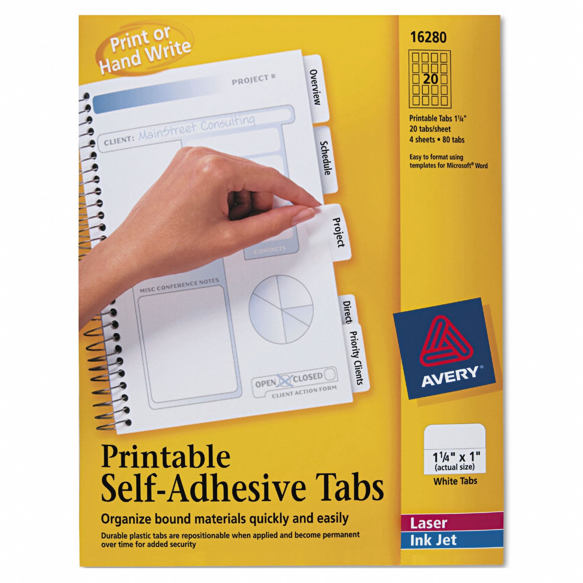 Printable Tabs, 1/4",