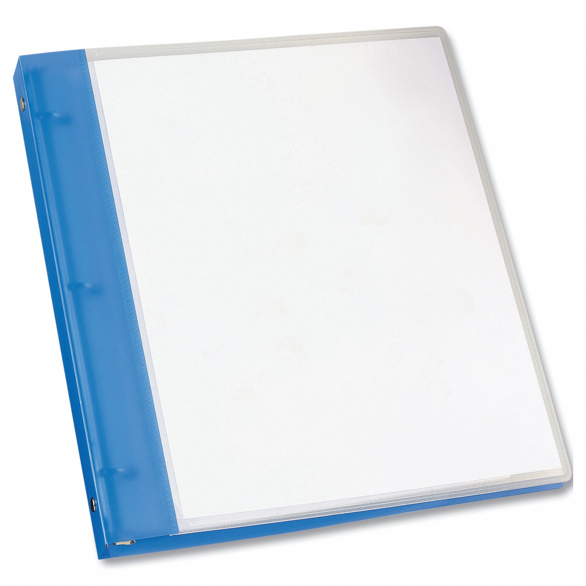 Ring Binder: 1/2 in Ring Size, Round, 100 Sheet Capacity, Plain, Polypropylene, Blue, 1 Pockets