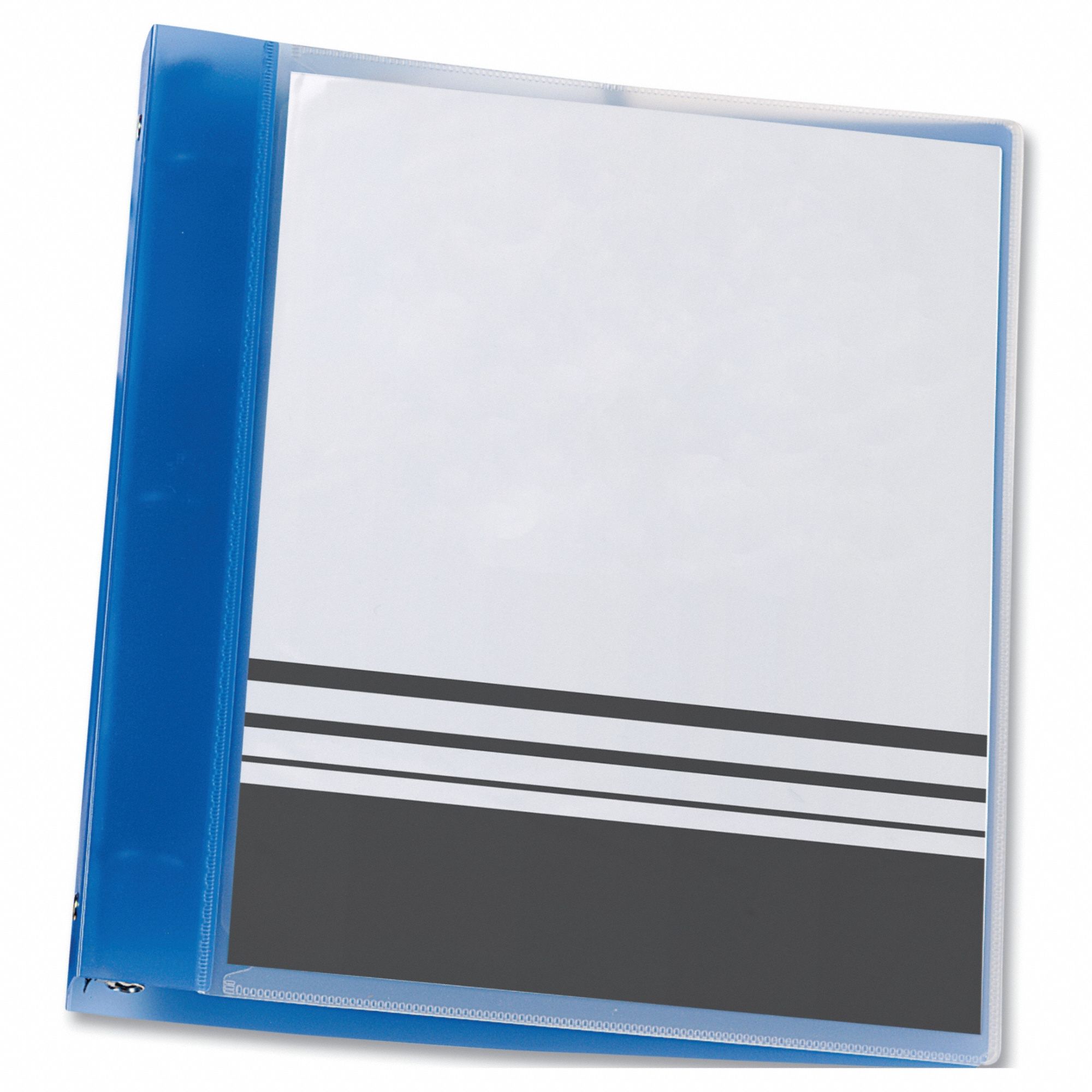 Ring Binder: 1 in Ring Size, Round, 175 Sheet Capacity, Plain, Polypropylene, Blue, 1 Pockets