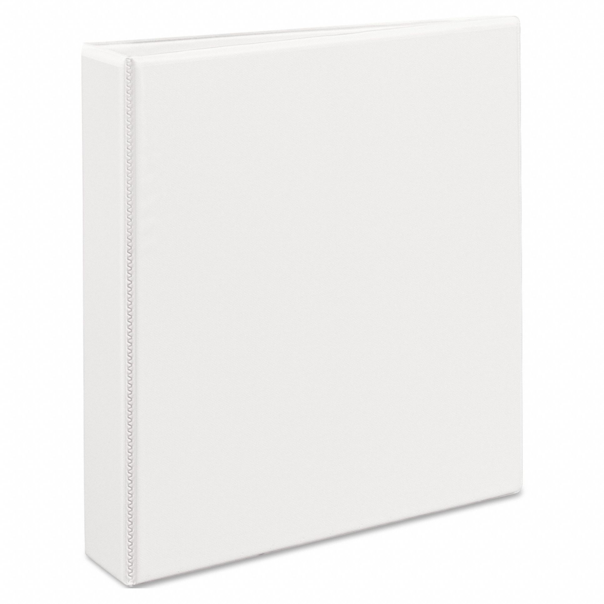 Ring Binder: 1 1/2 in Ring Size, D-Ring, 400 Sheet Capacity, Clear Sleeve, Polypropylene, White