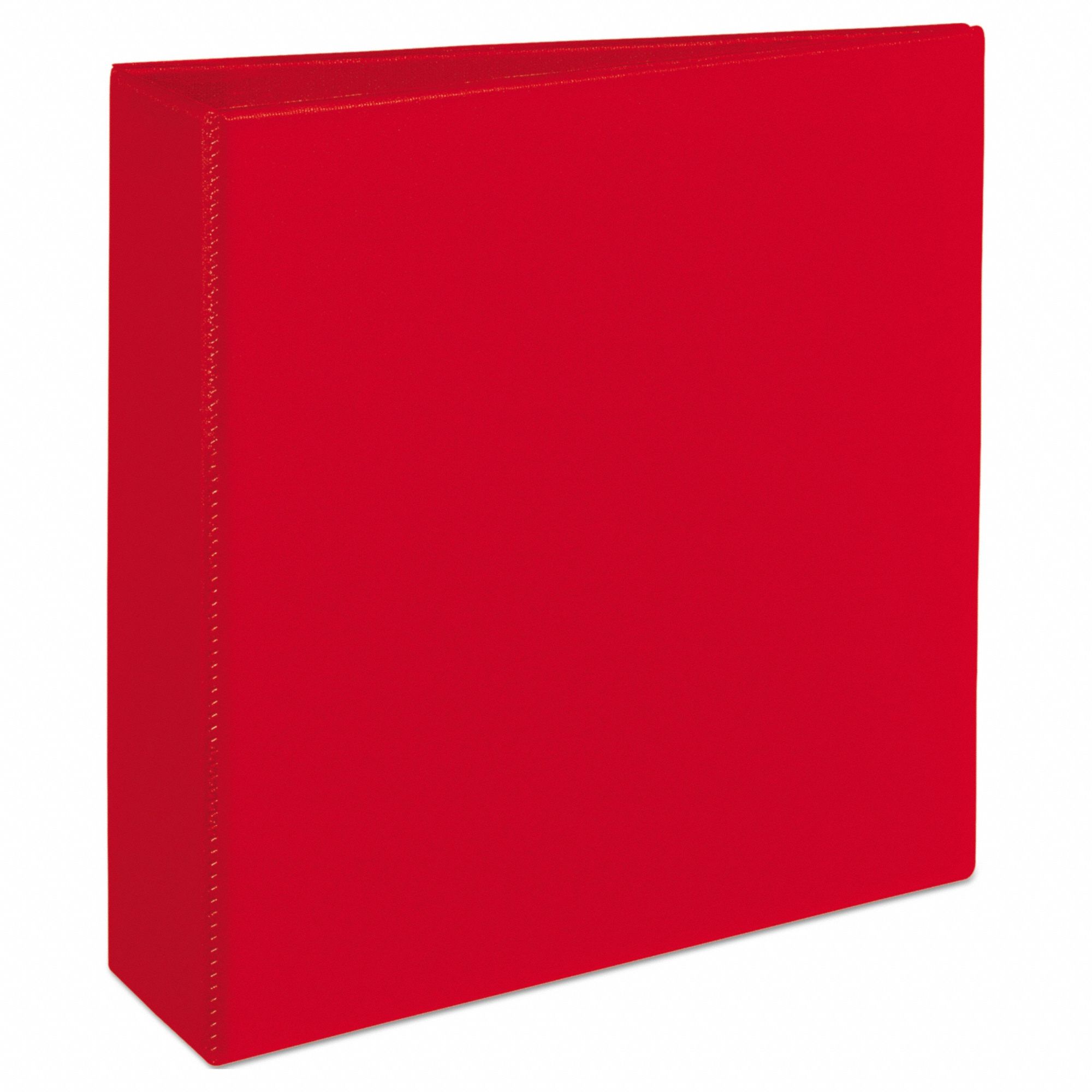 Ring Binder: 3 in Ring Size, D-Ring, 670 Sheet Capacity, Clear Sleeve, Polypropylene, Red, 4 Pockets