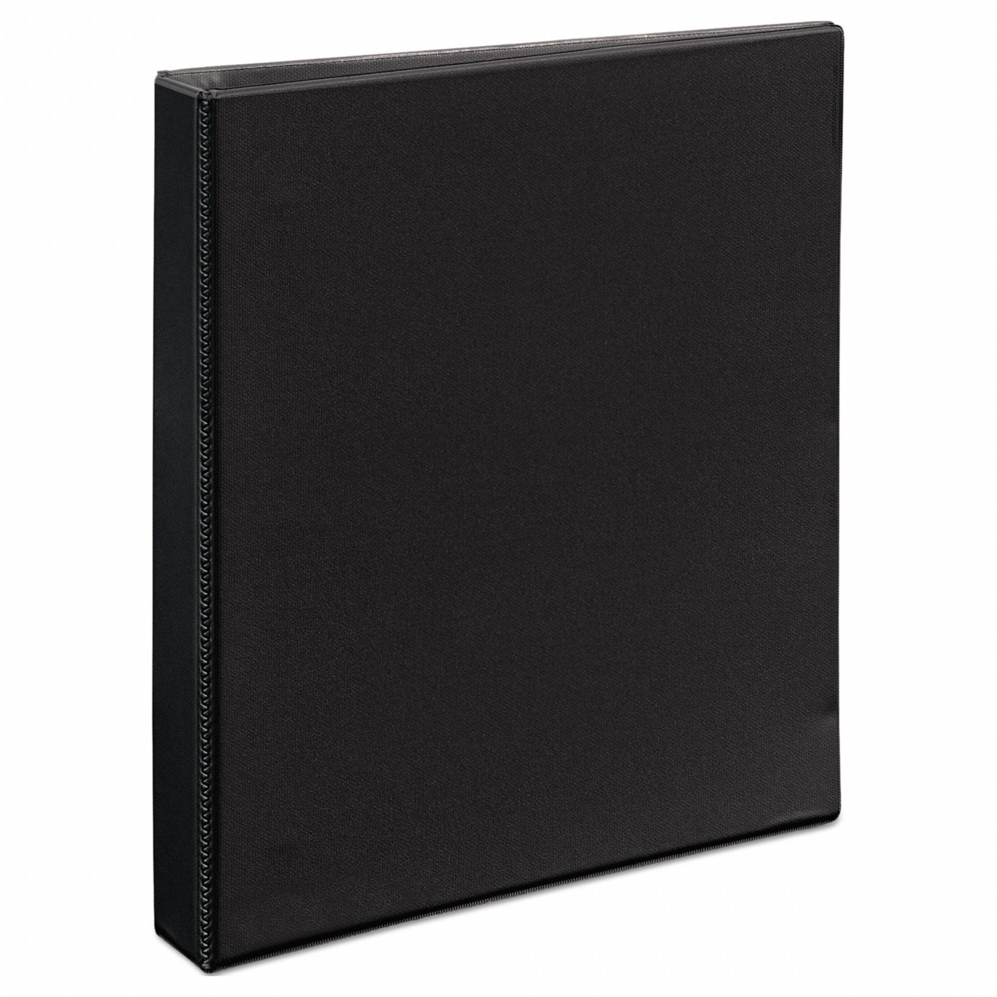 Ring Binder: 1 in Ring Size, D-Ring, 275 Sheet Capacity, Clear Sleeve, Polypropylene, Black