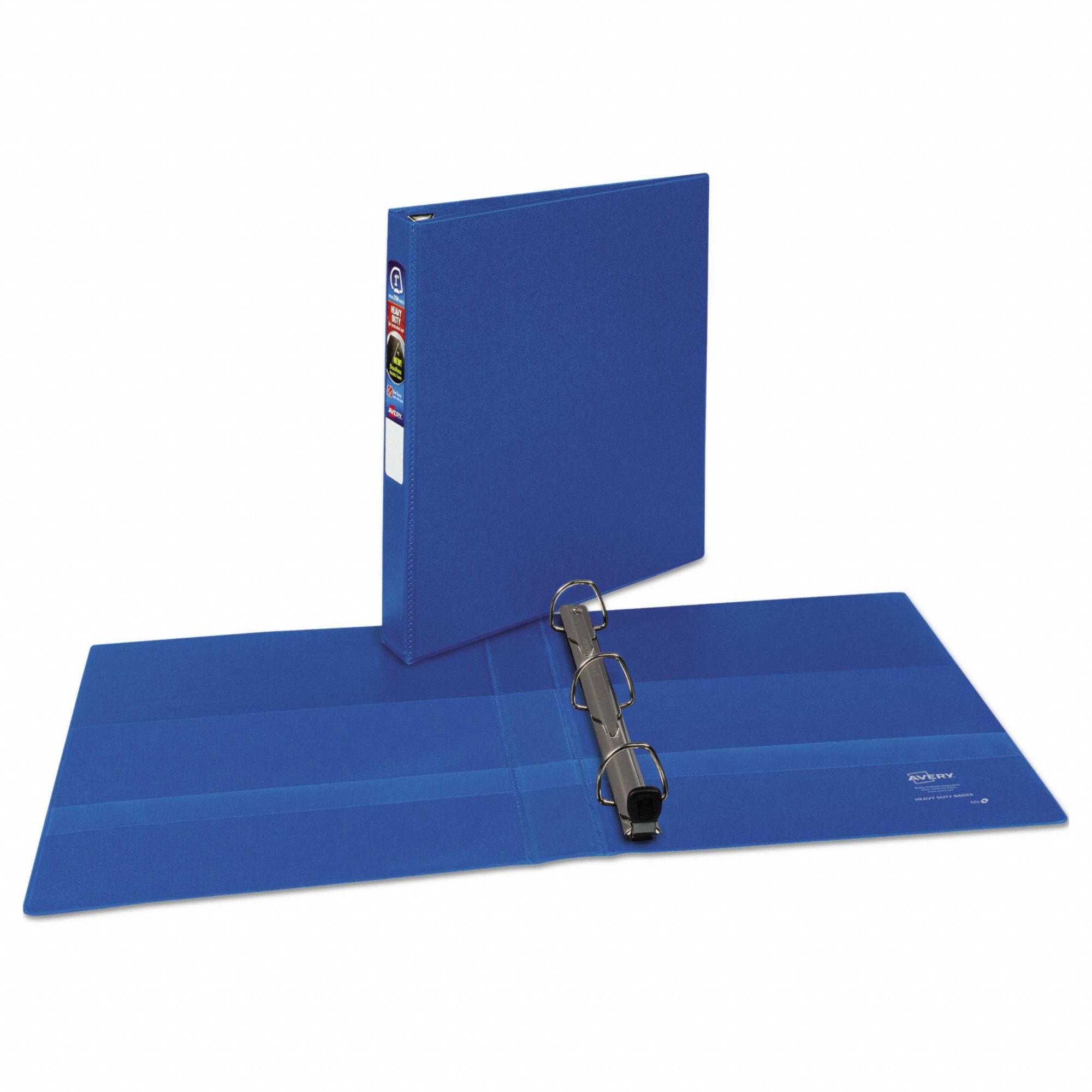Ring Binder: 1 in Ring Size, D-Ring, 275 Sheet Capacity, Clear Sleeve, Polypropylene, Blue