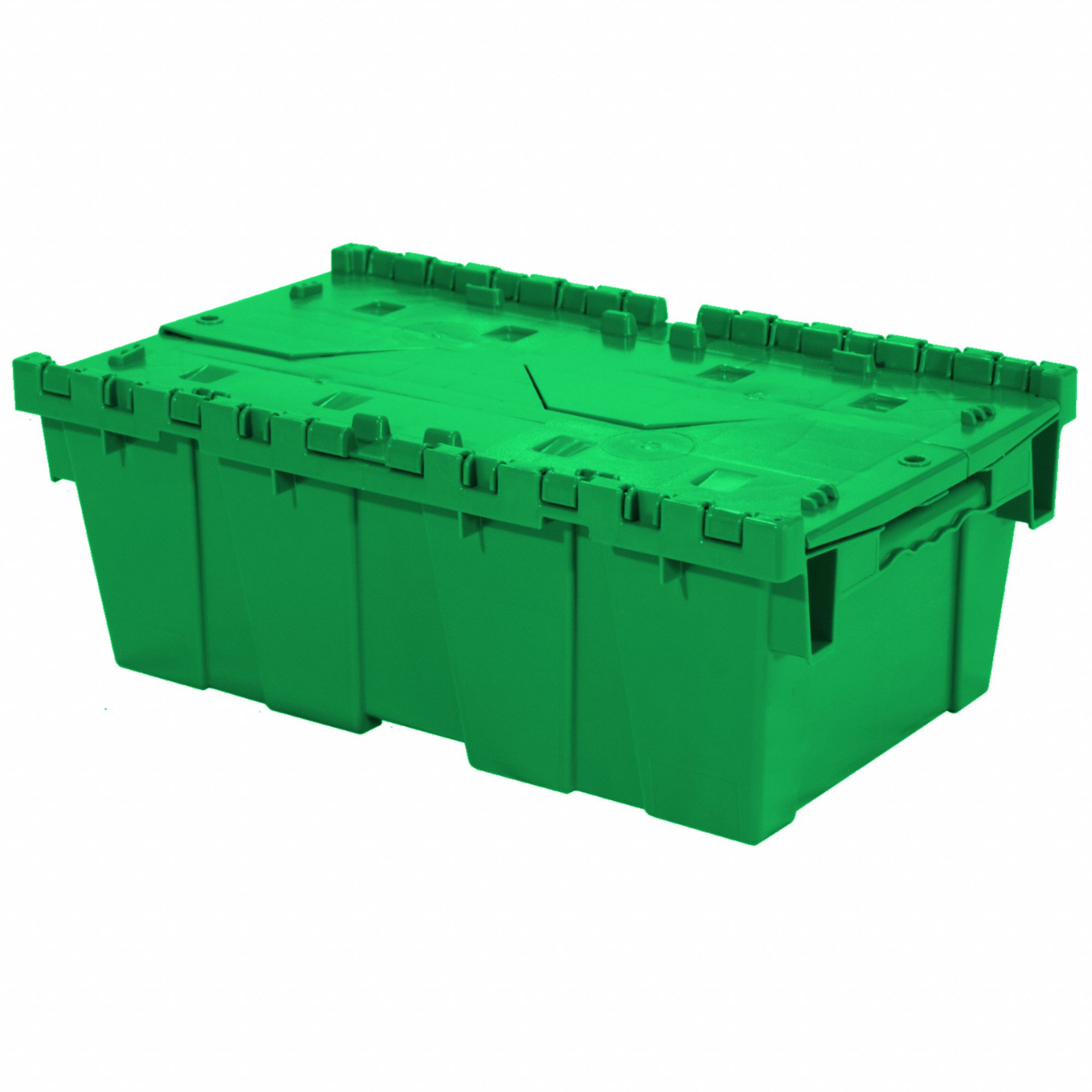 ATTACHED LID CONTAINER,GREEN,0.5 GAL