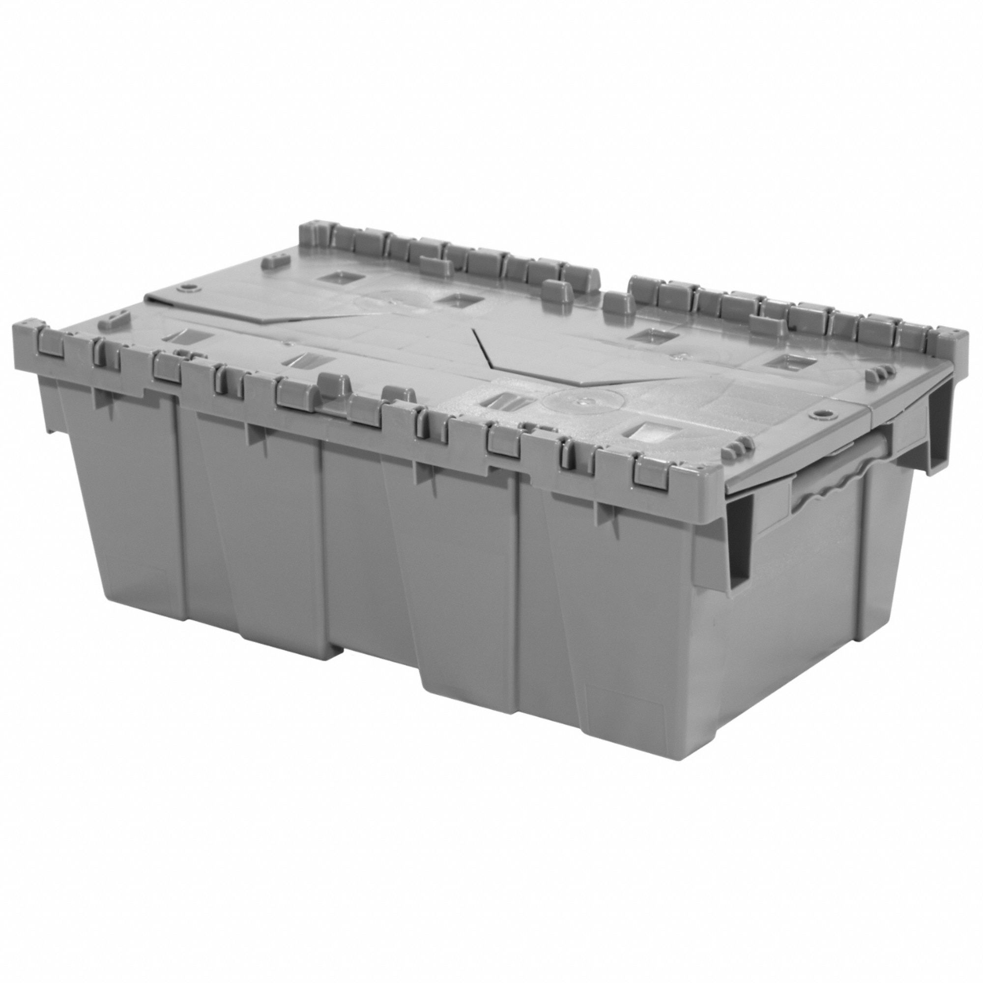 ATTACHED LID CONTAINER,GRAY,0.5 GAL