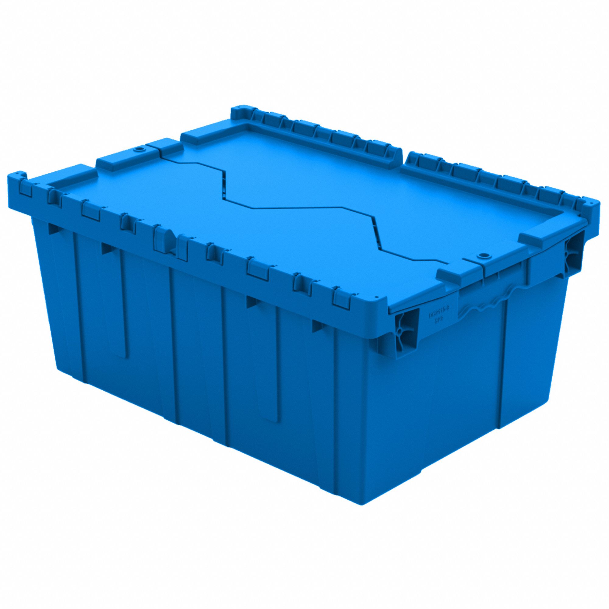 ATTACHED LID CONTAINER,BLUE,1.3 GAL