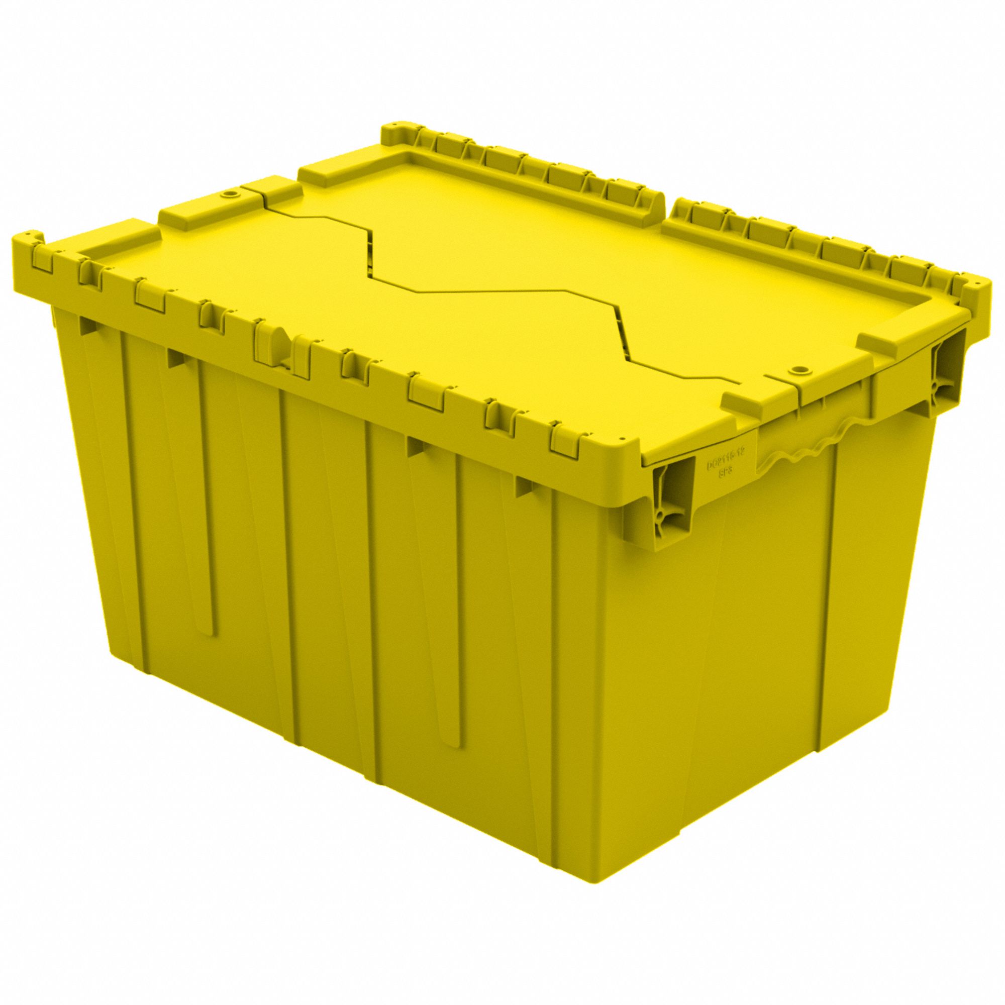 ATTACHED LID CONTAINER,YELLOW,1.7 GAL