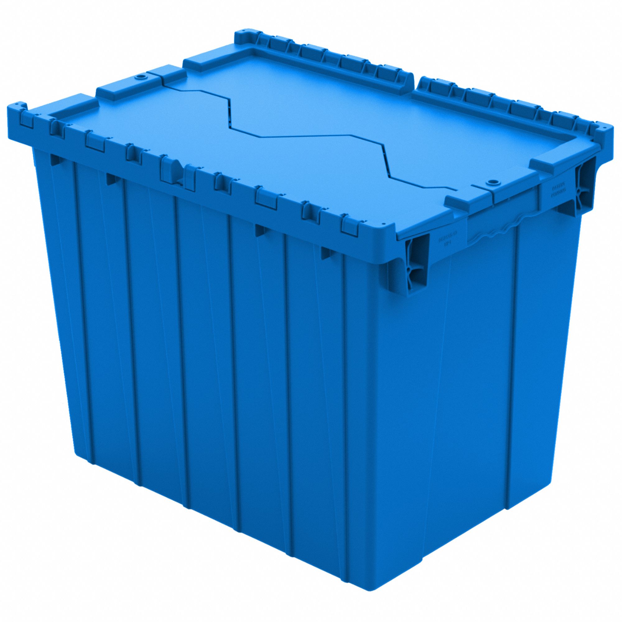 ATTACHED LID CONTAINER,BLUE,2.3 GAL