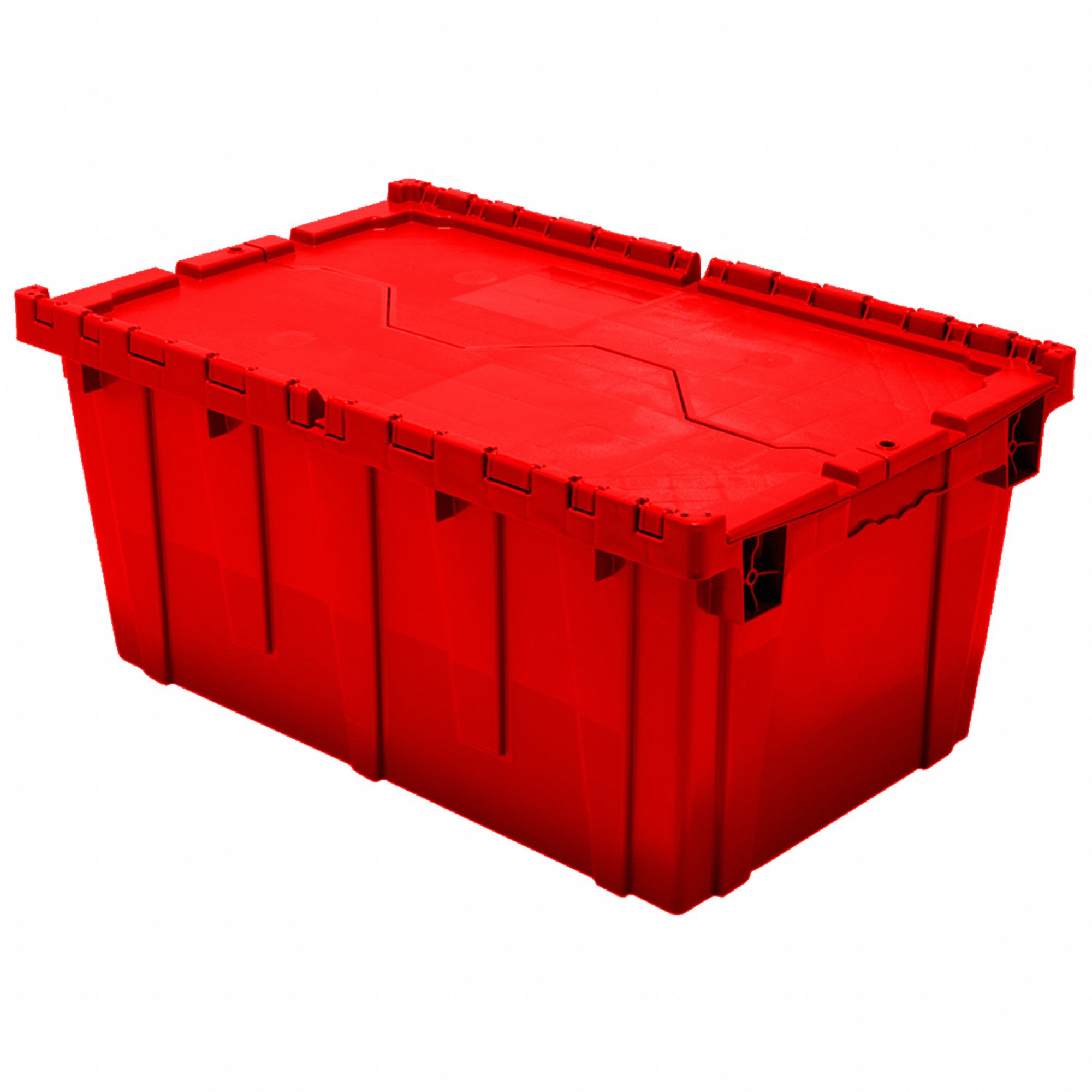 ATTACHED LID CONTAINER,RED,3.8 GAL