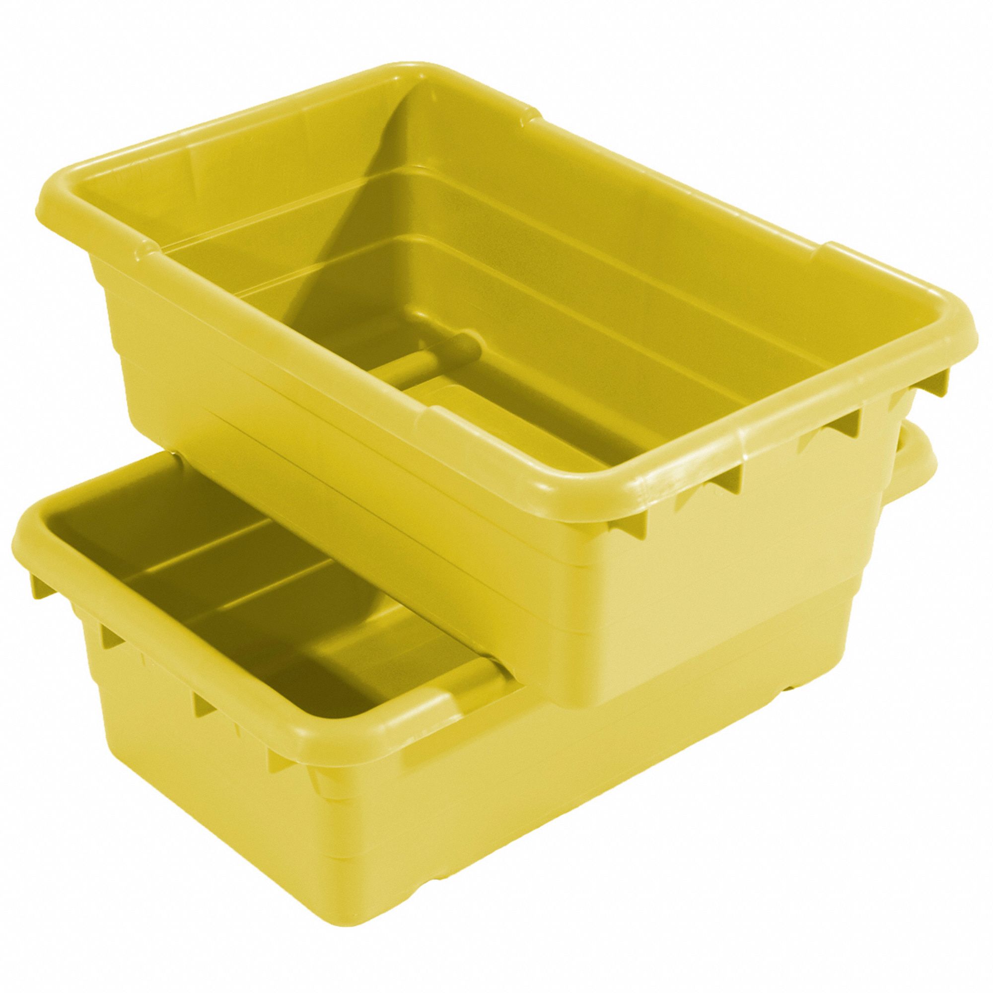 STACK/NEST CONTAINER,YELLOW,25 IN L