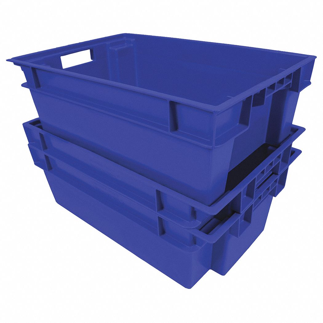 STACK AND NEST CONTAINER, BLUE, 44 LB CAPACITY