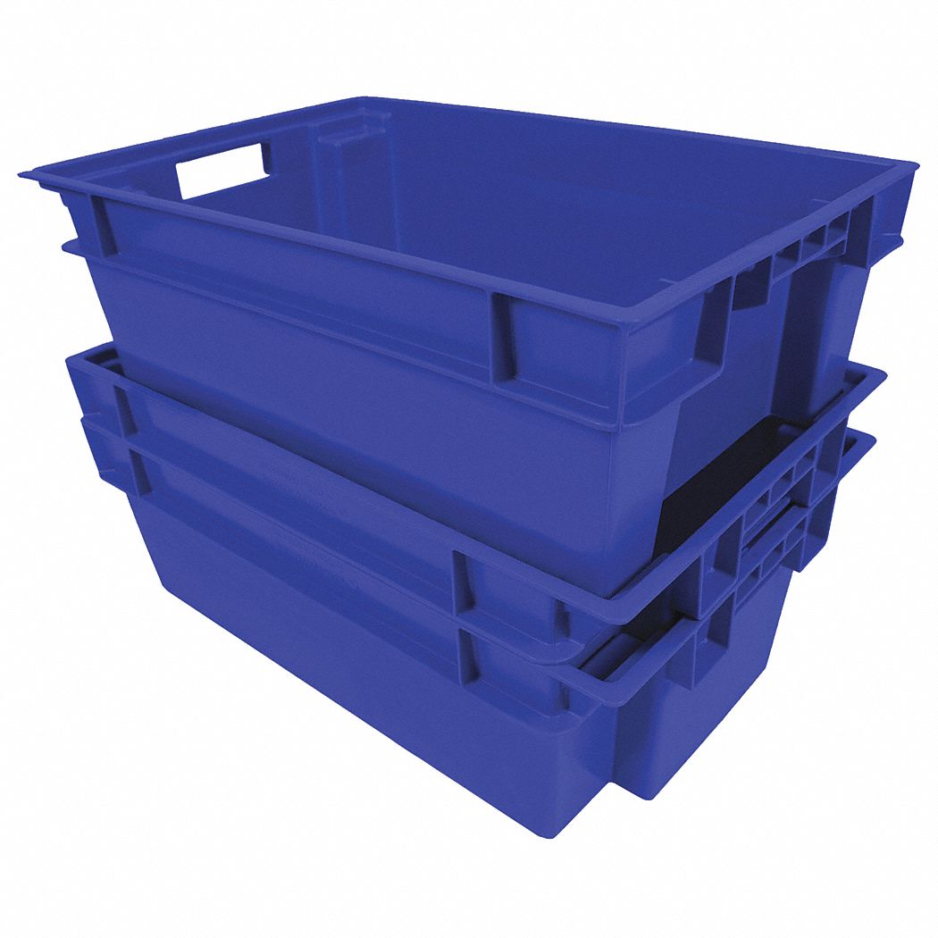 STACK AND NEST CONTAINER,BLUE,44 LBS.