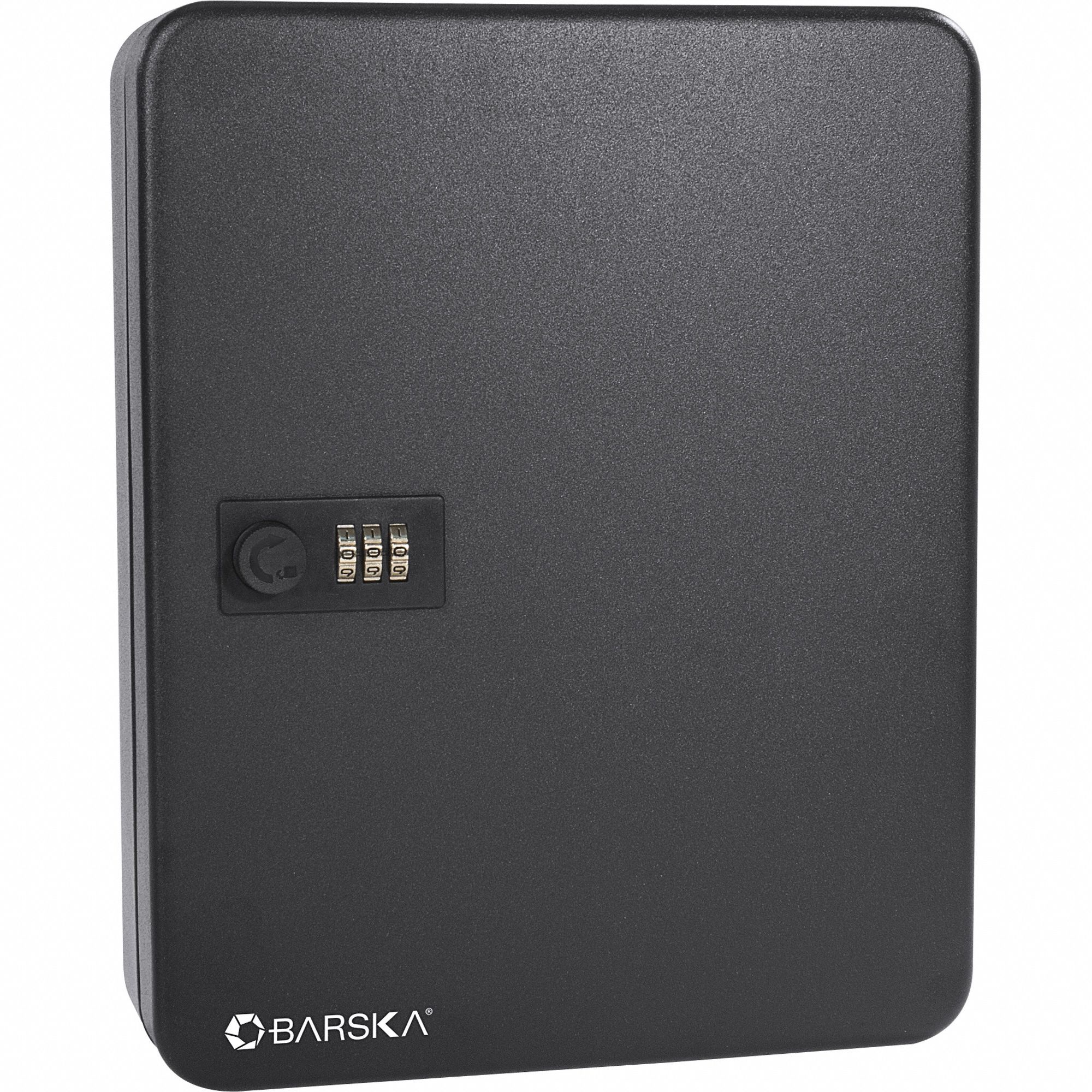 KEY CABINET, 36 KEY CAPACITY, DIAMETERL COMBO LOCK, STEEL, BLACK, 10 IN H, 7 IN W, 3 IN D, WALL MOUNT