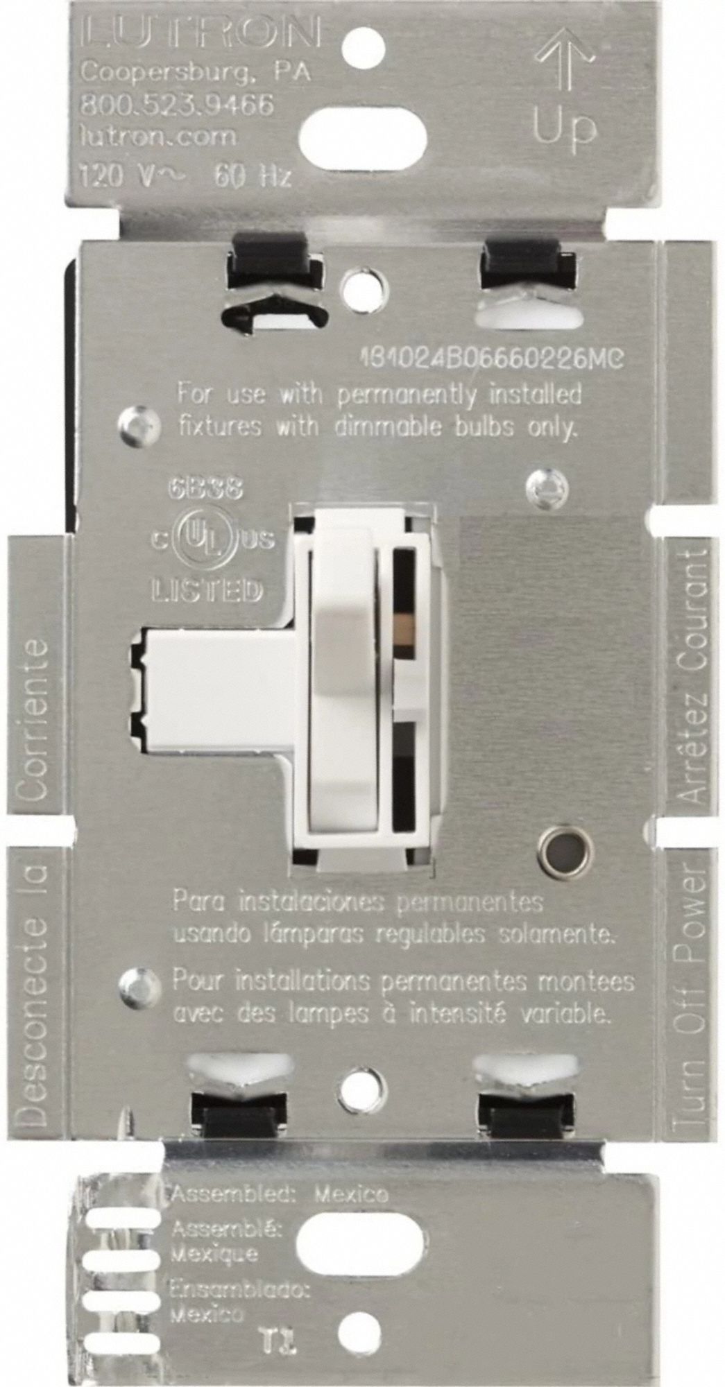 Lighting Dimmer 3-Way Toggle White