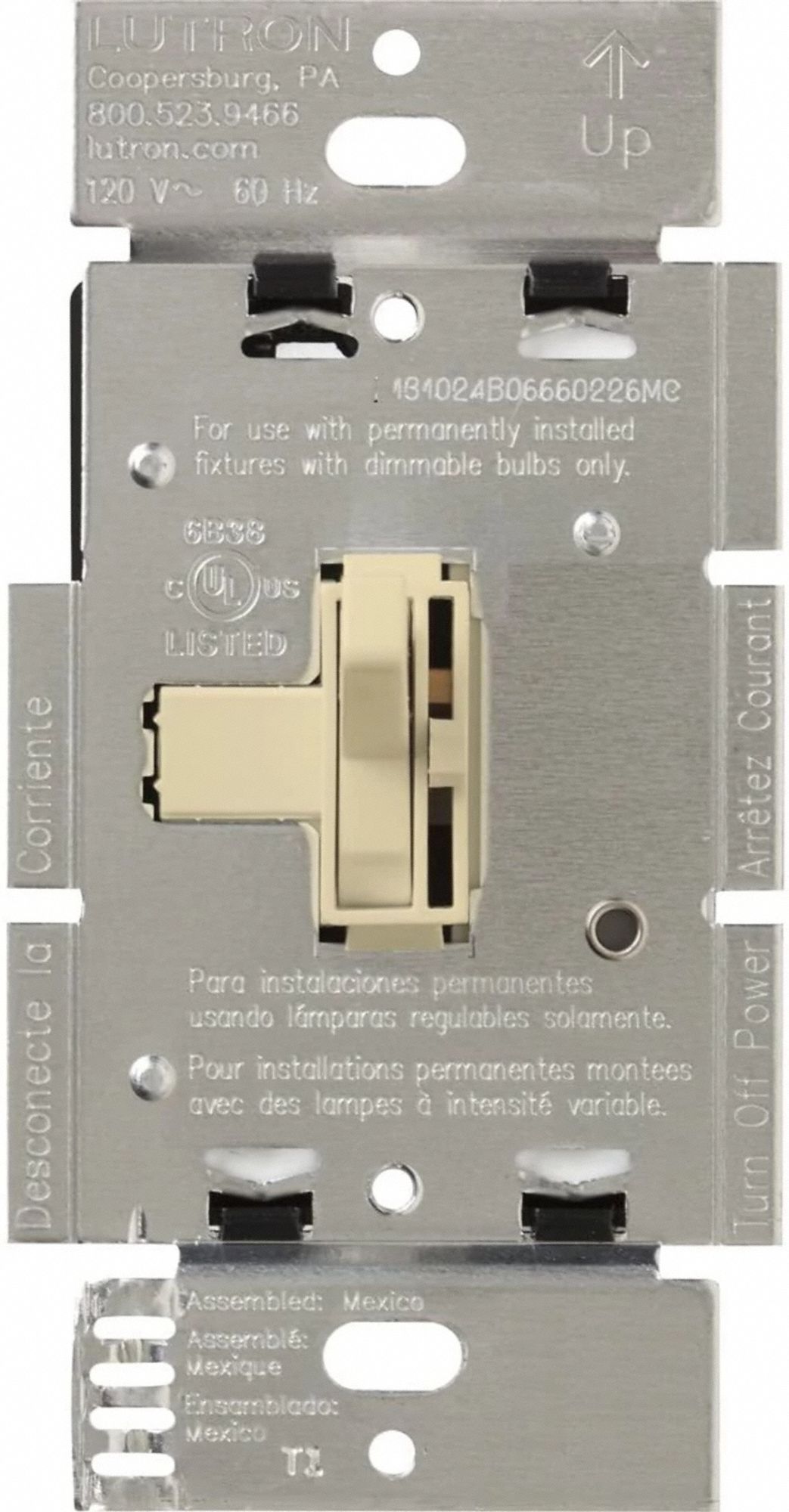Lighting Dimmer Toggle Fluorescent Ivory