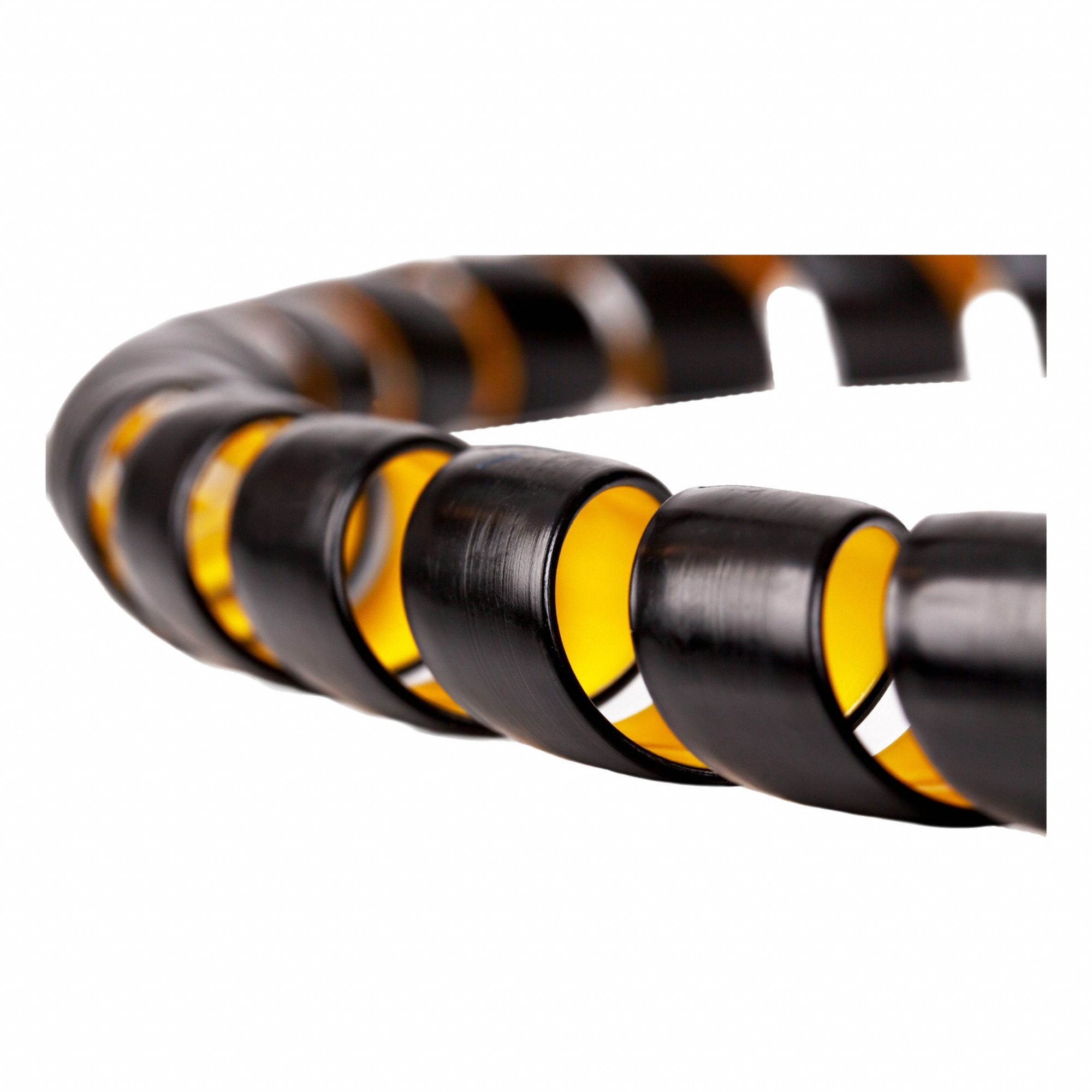 Hose Protection Spiral Wrap: 1 1/20 in Dia, 20 ft Lg, Black/Yellow, 1 1/4 in Wd
