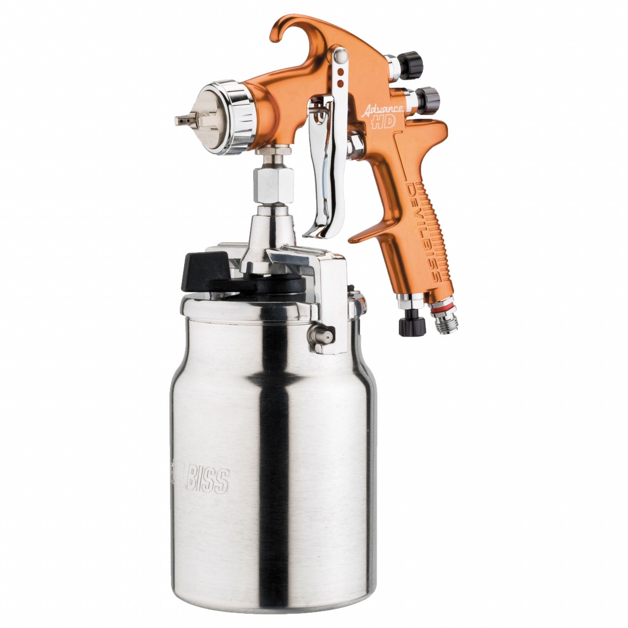 Spray Gun Kit: 8 in, 1/4 in Air Inlet Size, Dyes/Glazes/Lacquers/Paints/Stains, BSP/NPS
