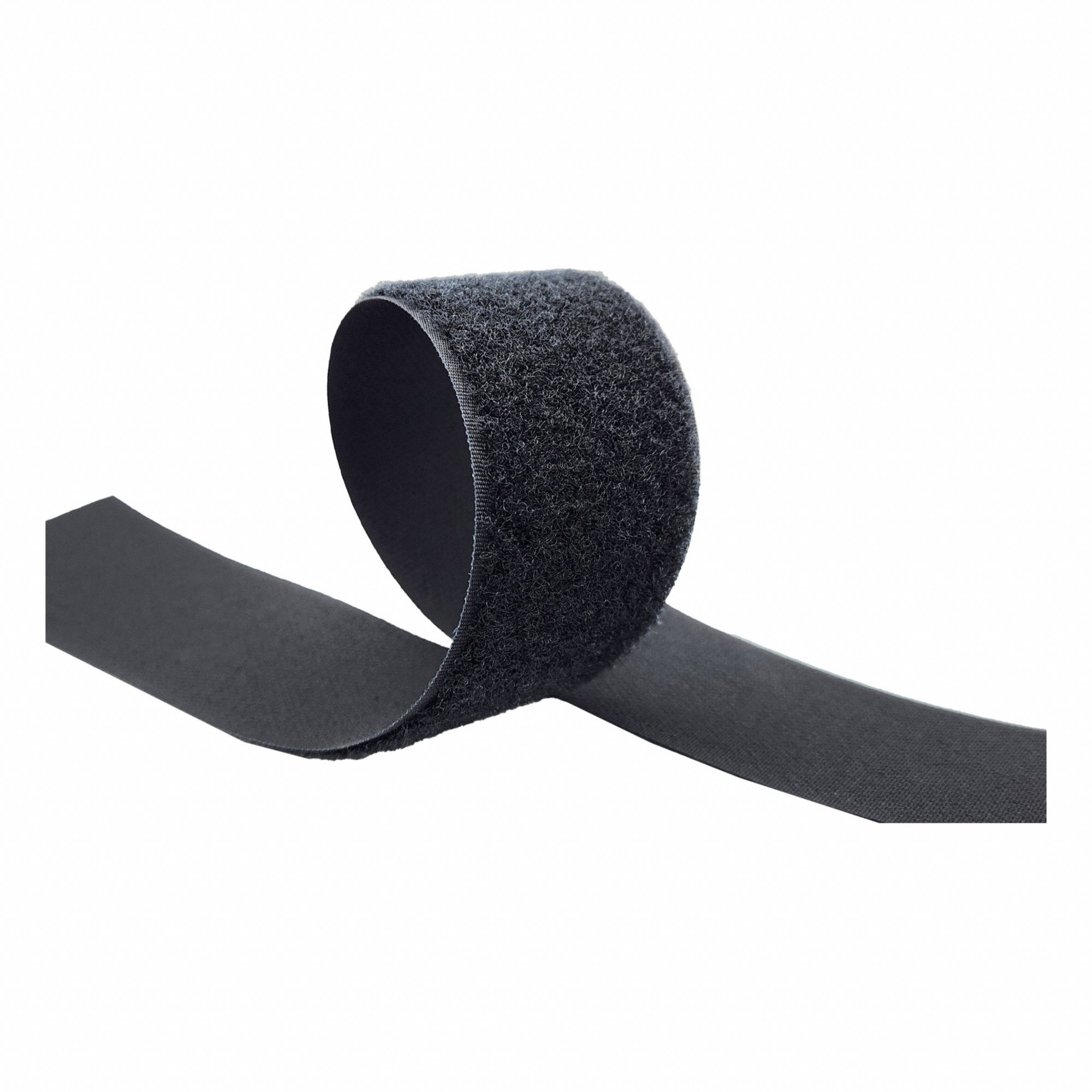 Hook-and-Loop Fastener: Roll, Black, Loop, 1 1/2 in Overall Wd, 150 ft Overall Lg