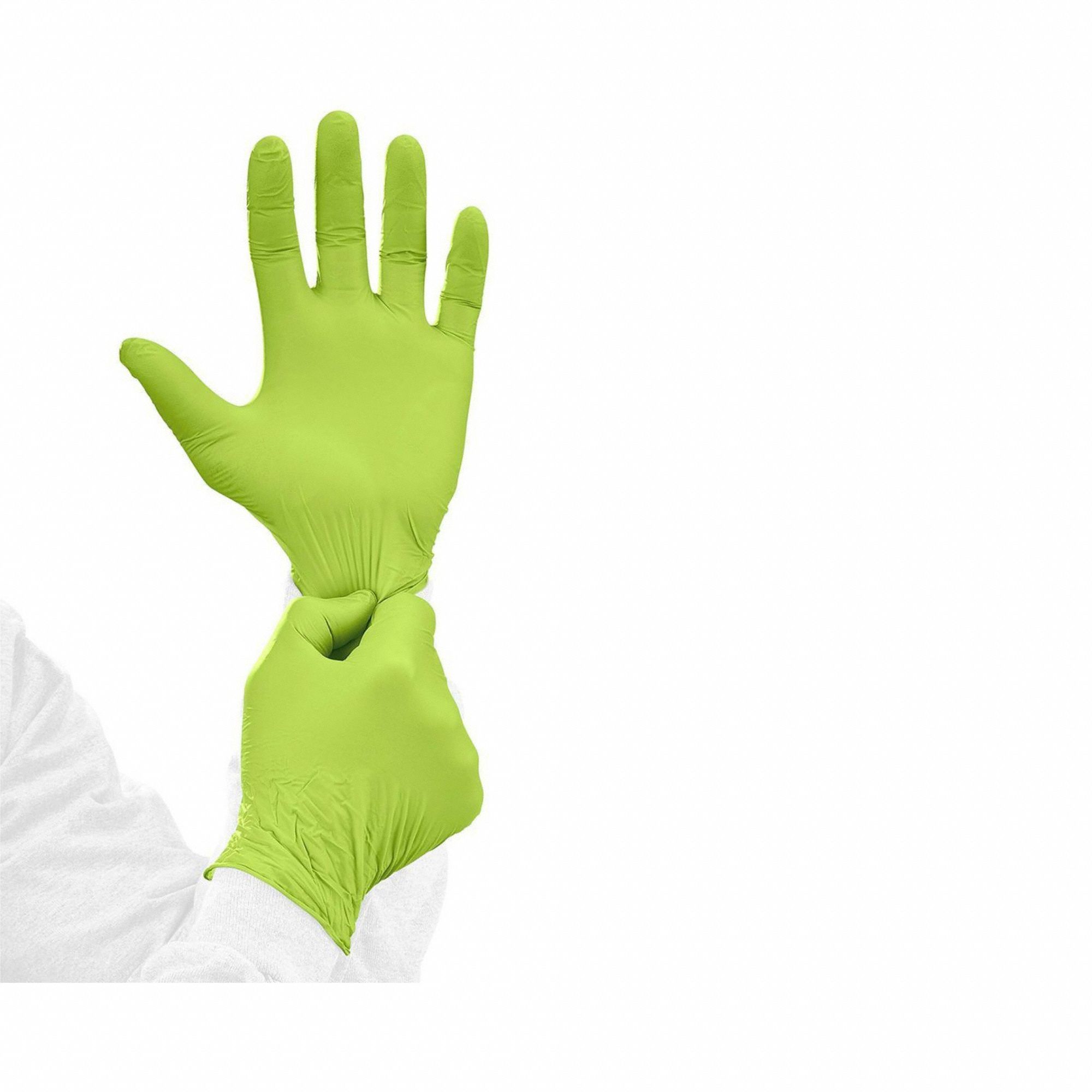 Disposable Gloves: Food-Grade/Gen Purpose, L ( 9 1/2 ), 4 mil, Powder-Free, 100 PK